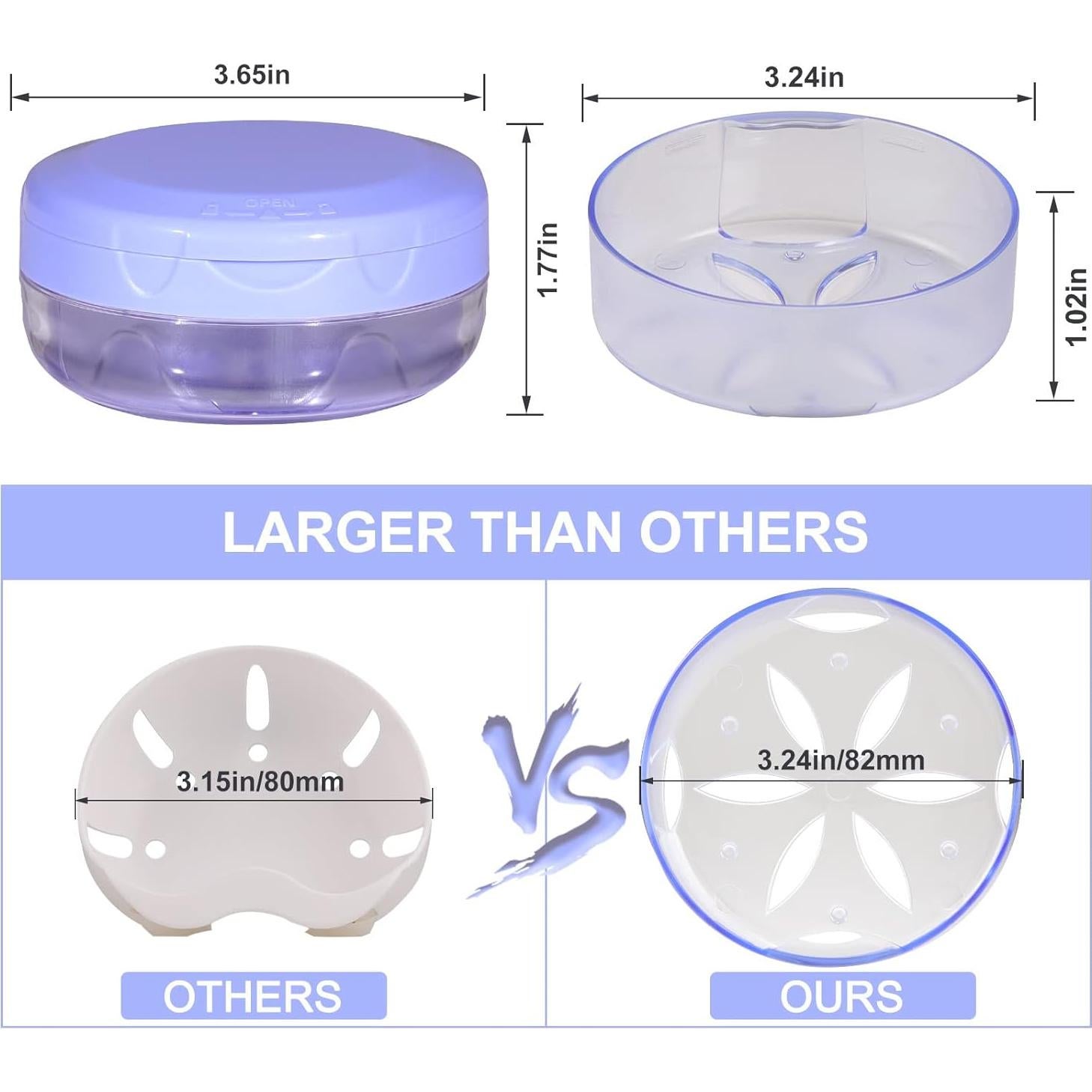 Estuche para Dentaduras Heigoeost Azul con Espejo y Cepillo