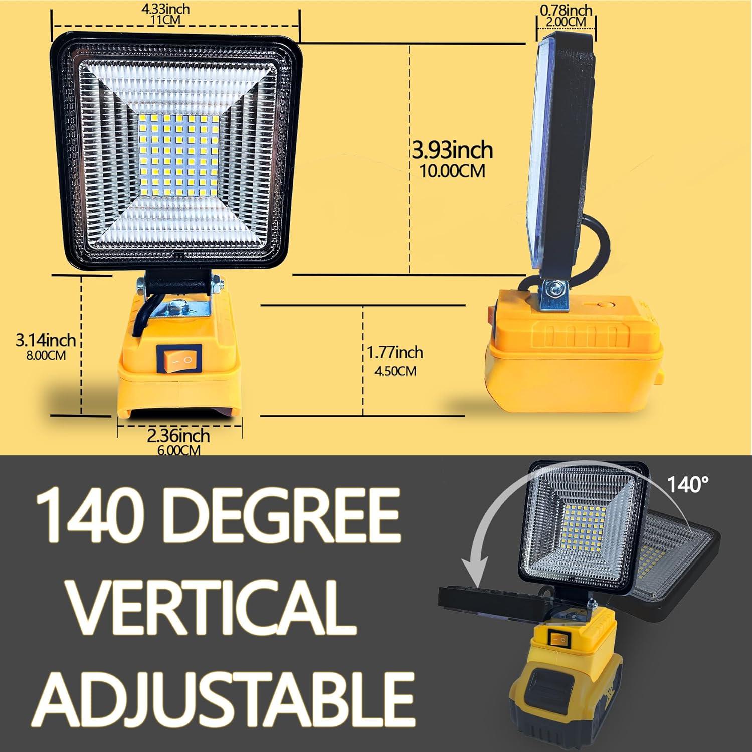 Luz de trabajo LED inalámbrica Dewalt 30W 3000LM USB
