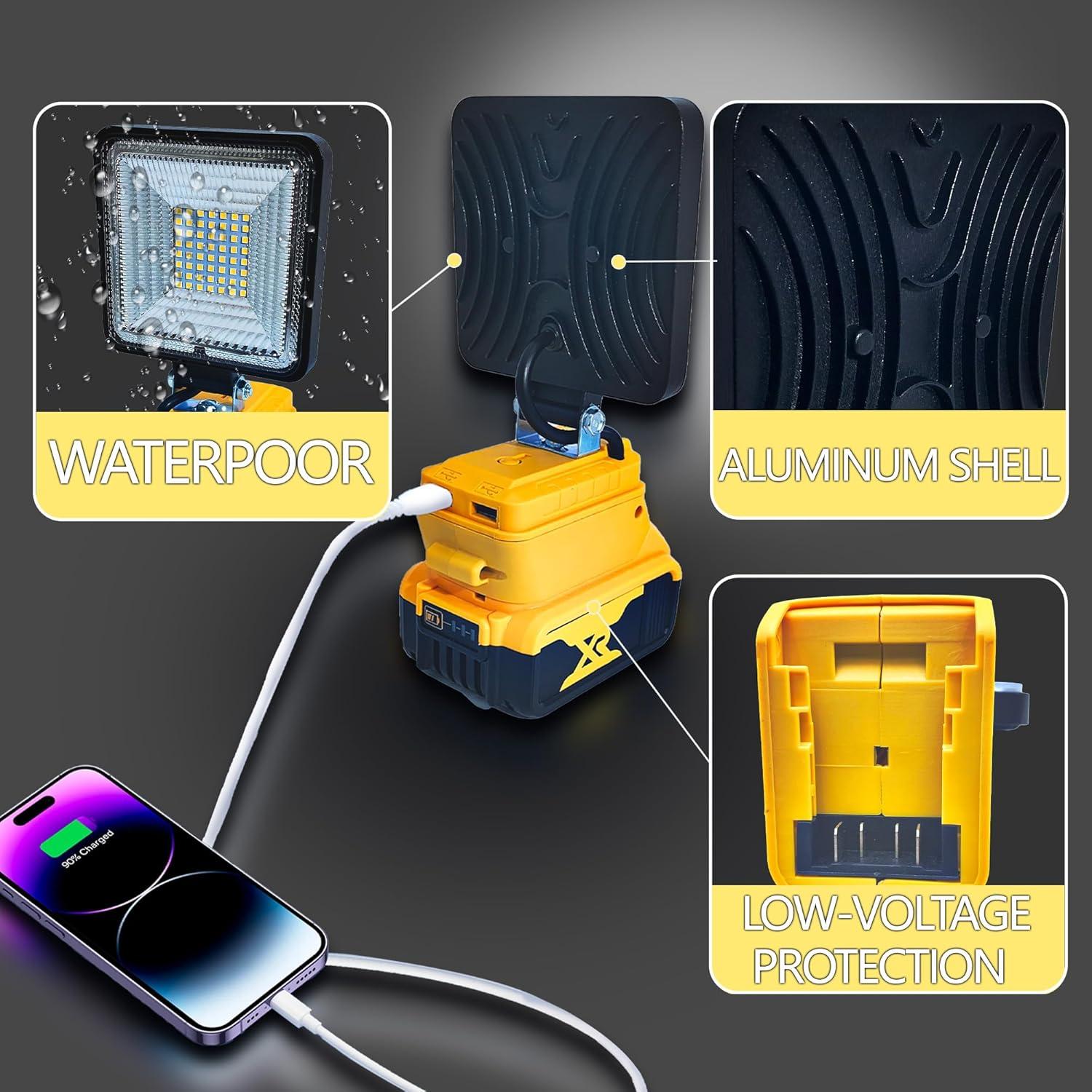 Luz de trabajo LED inalámbrica Dewalt 30W 3000LM USB