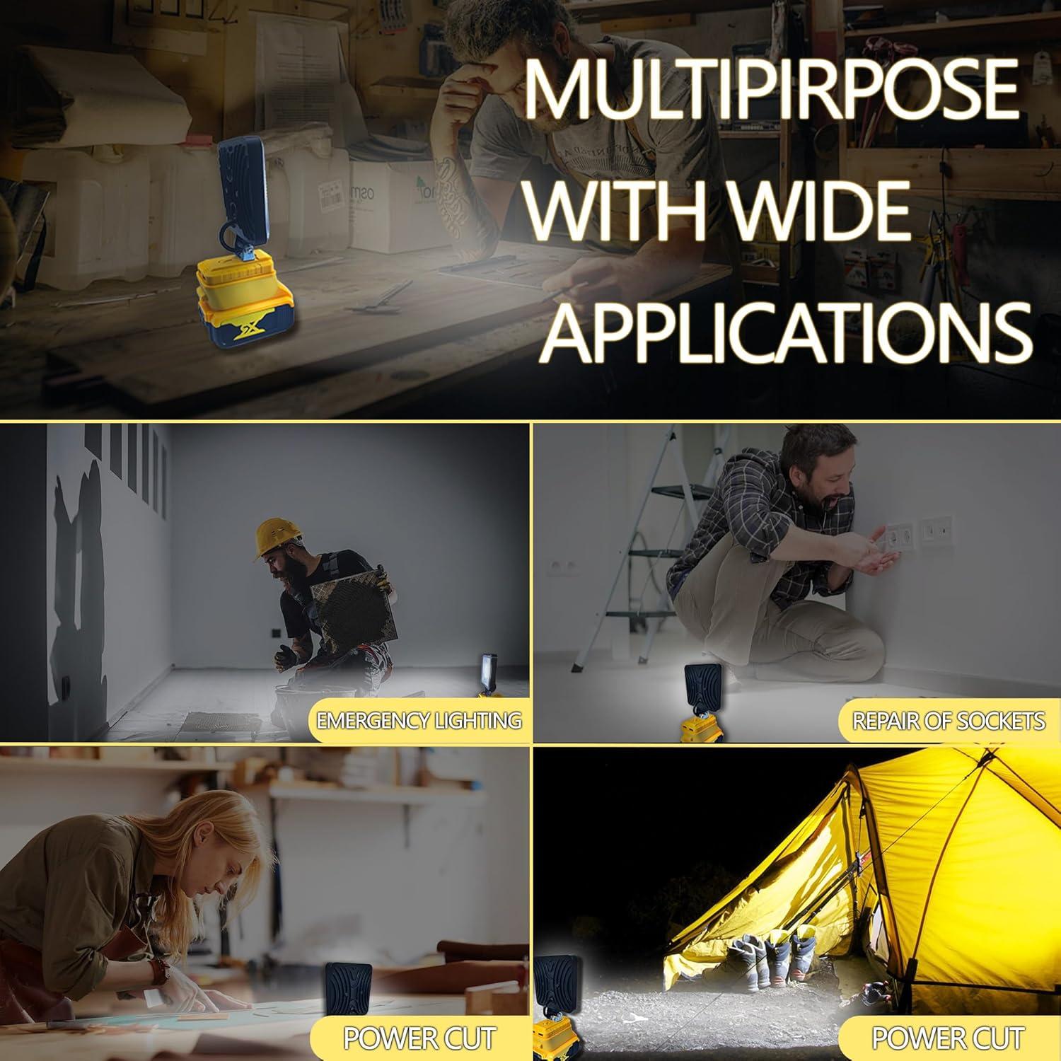 Luz de trabajo LED inalámbrica Dewalt 30W 3000LM USB