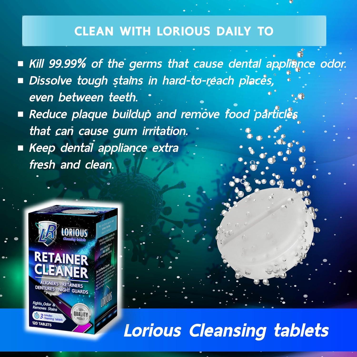 Tabletas Limpiadoras LORIOUS para Aparatos Dentales (120 uds)