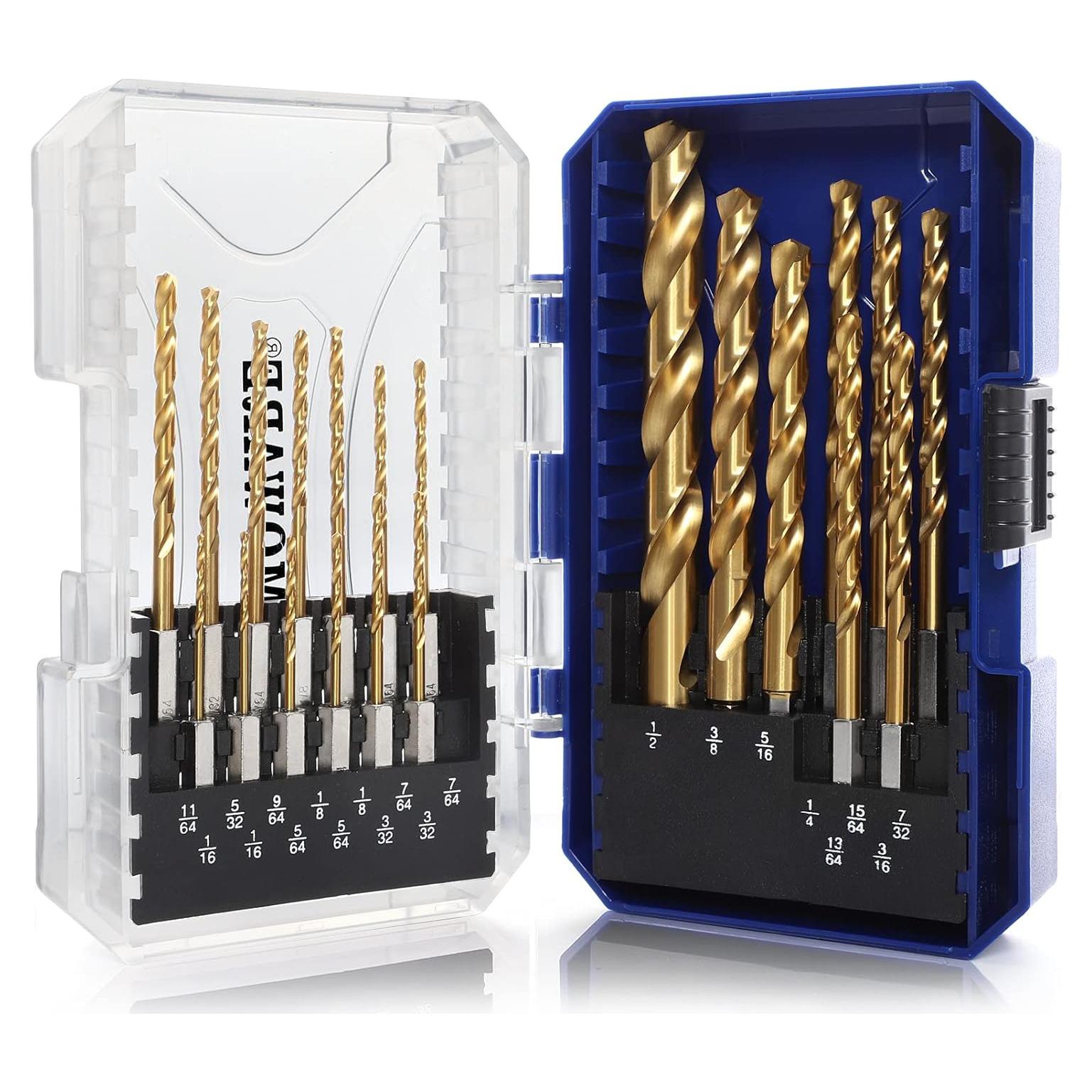 Juego de Brocas de Percusión COMOWARE 21 Pcs HSS Titanio