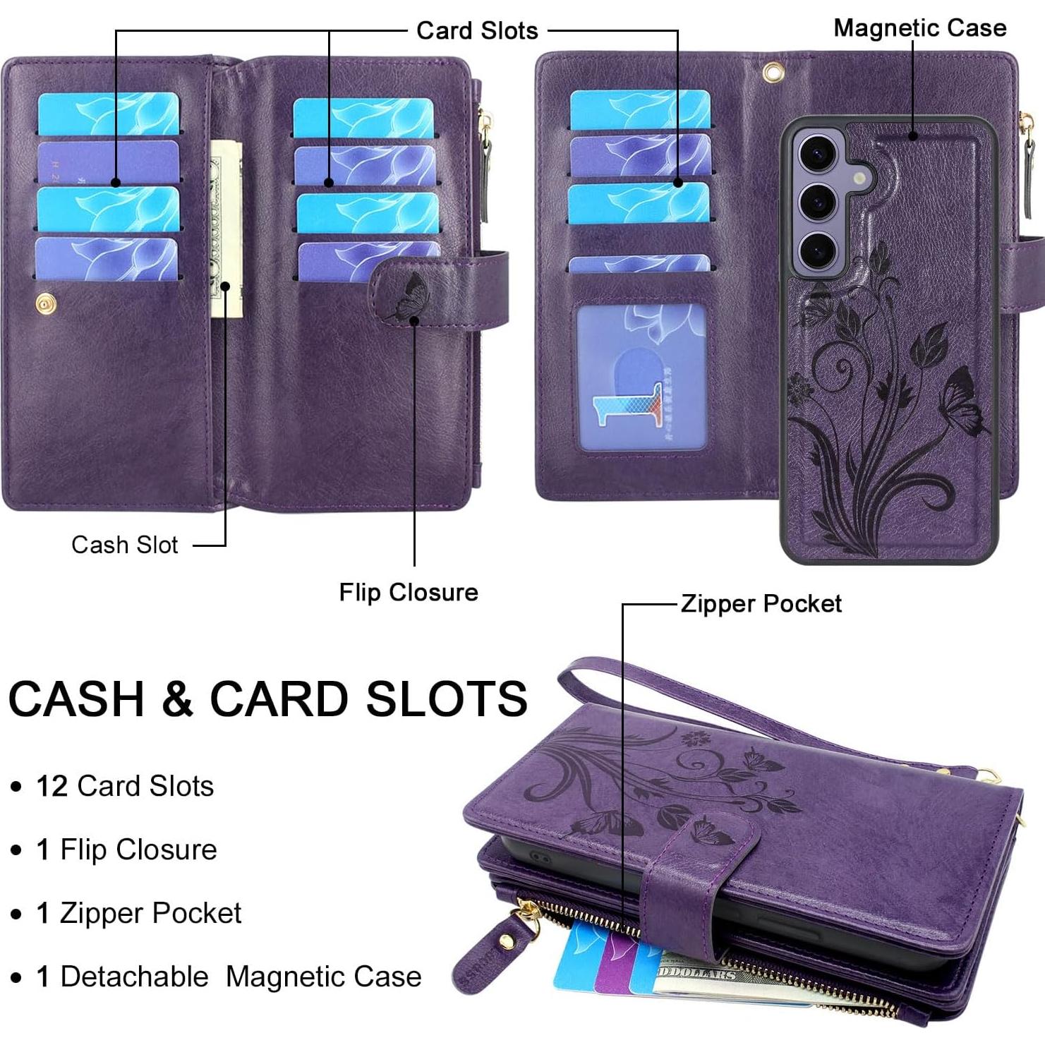 Carcasa Billetera Lacass para Samsung Galaxy S24+ 2024 - 12 Tarjetas