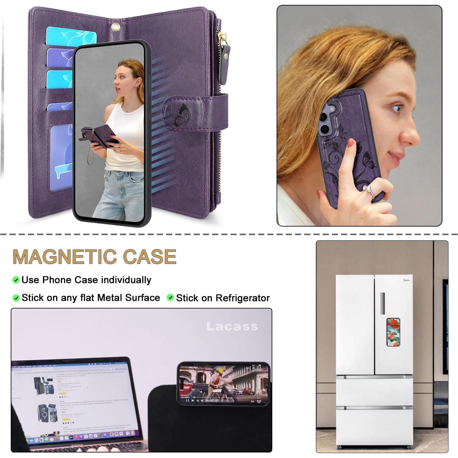 Carcasa Billetera Lacass para Samsung Galaxy S24+ 2024 - 12 Tarjetas