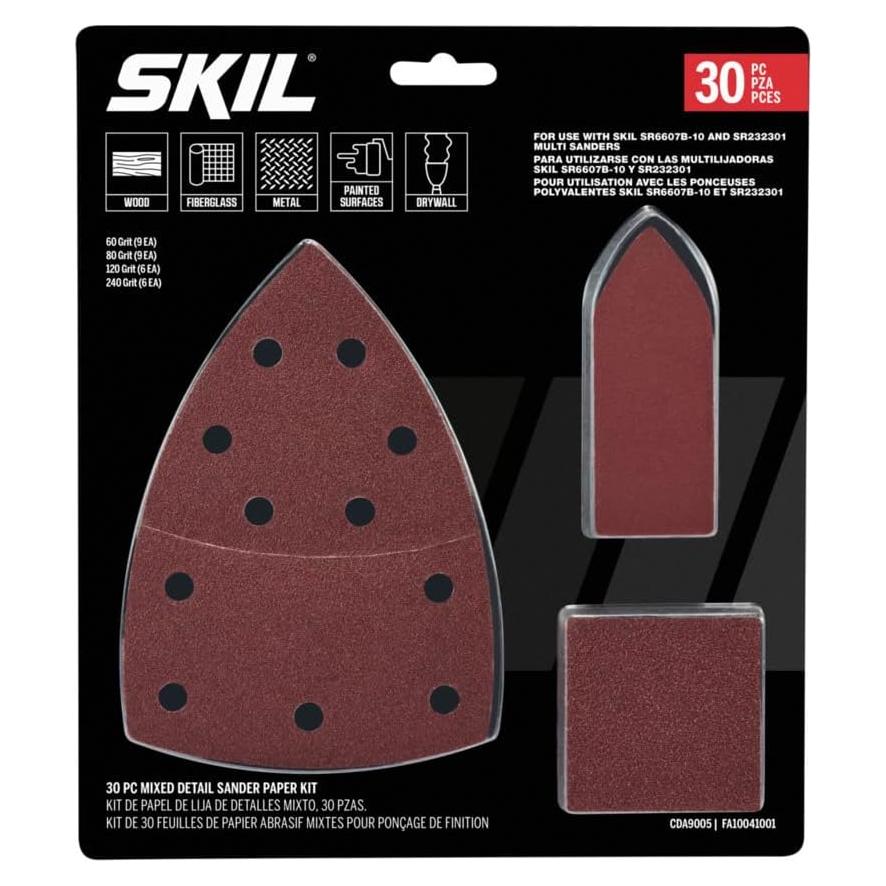 Kit de Papel de Lija Detallado SKIL 30 Piezas 60/80/120/240 Granos