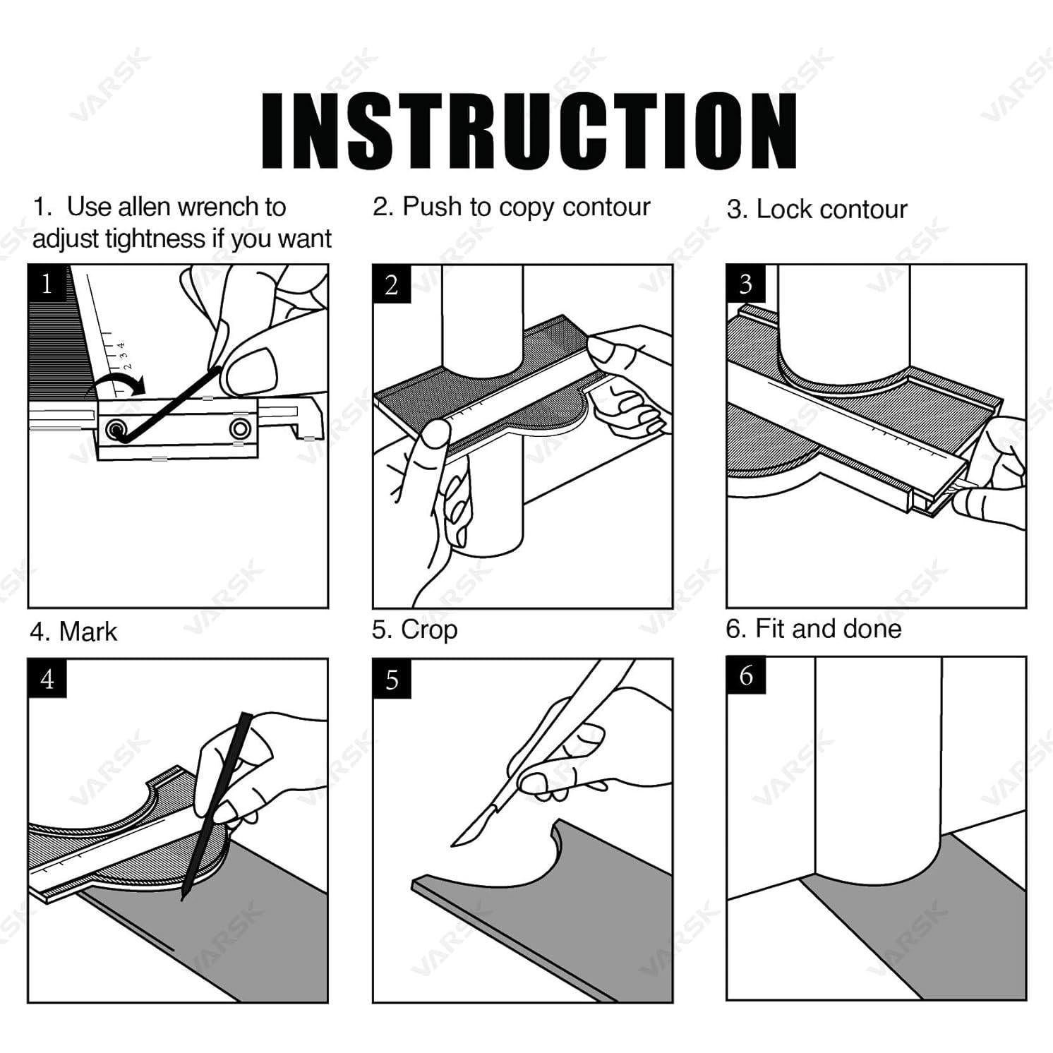 Medidor de Contorno VARSK 5+10 Pulgadas con Bloqueo