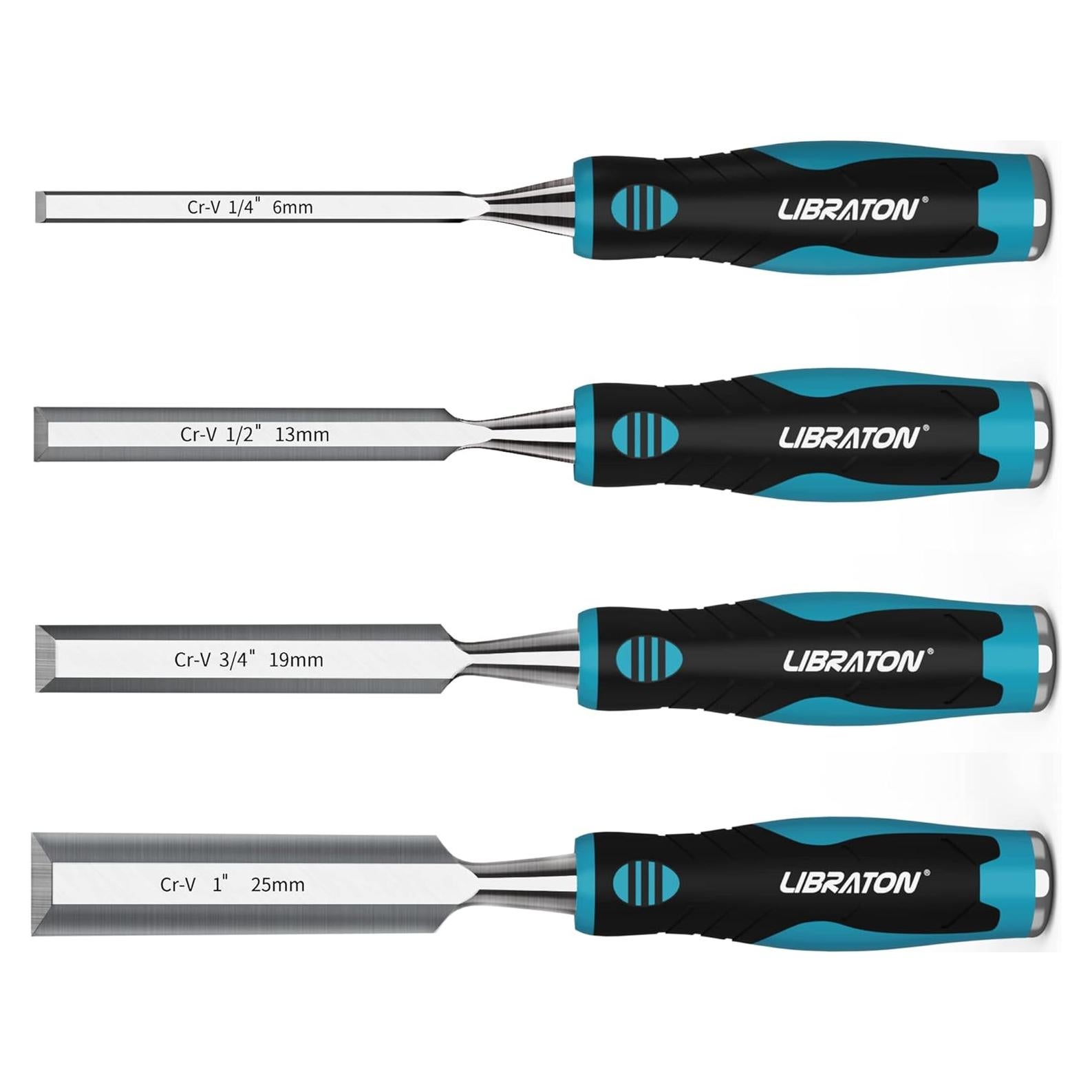 Juego de Cinceles LIBRATON 4 Piezas 6-25mm Ergonómico