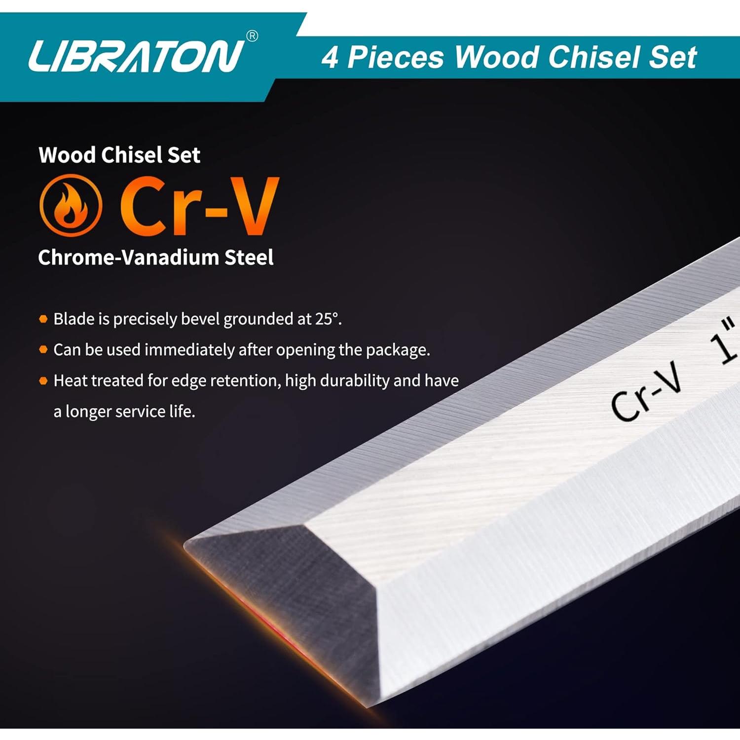 Juego de Cinceles LIBRATON 4 Piezas 6-25mm Ergonómico