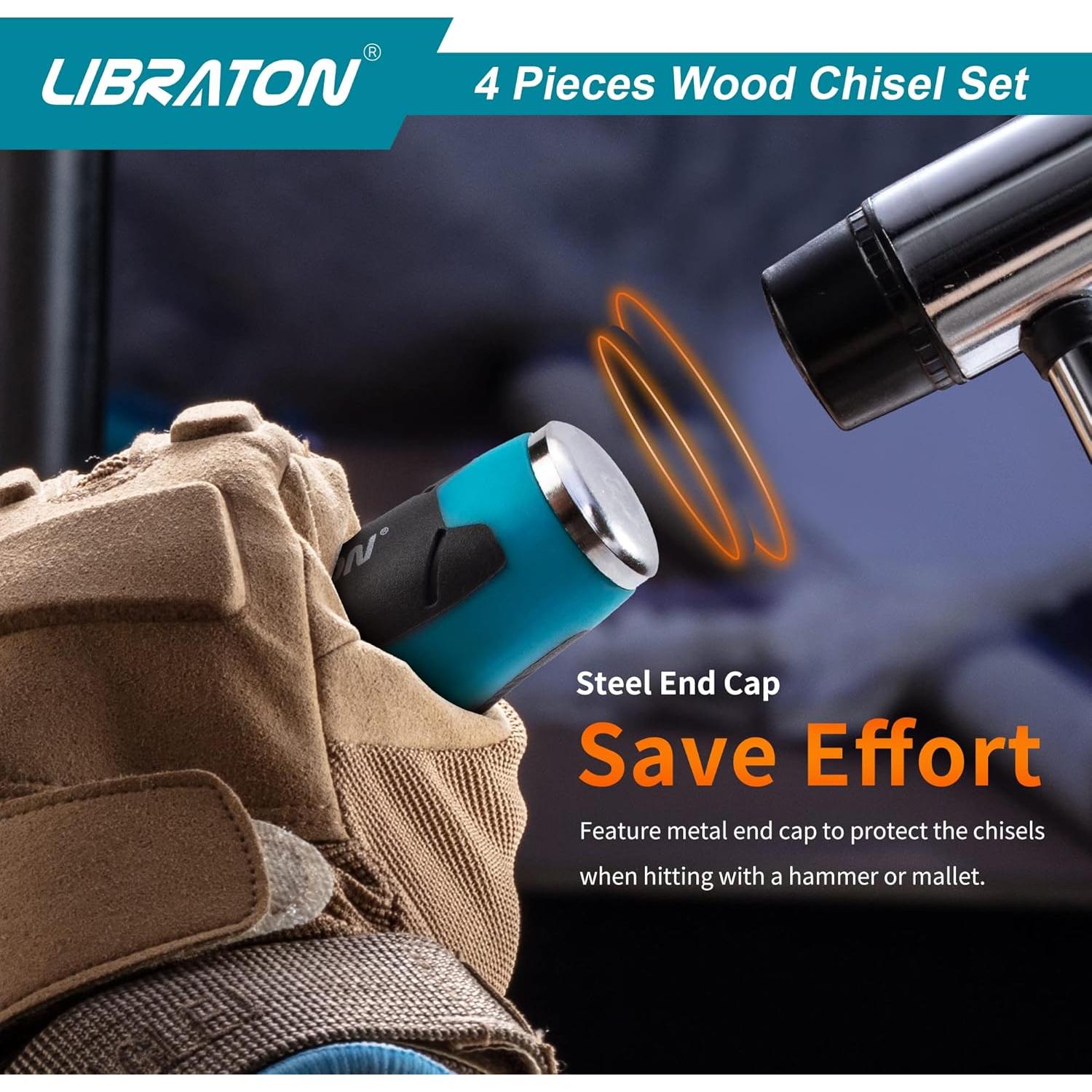 Juego de Cinceles LIBRATON 4 Piezas 6-25mm Ergonómico