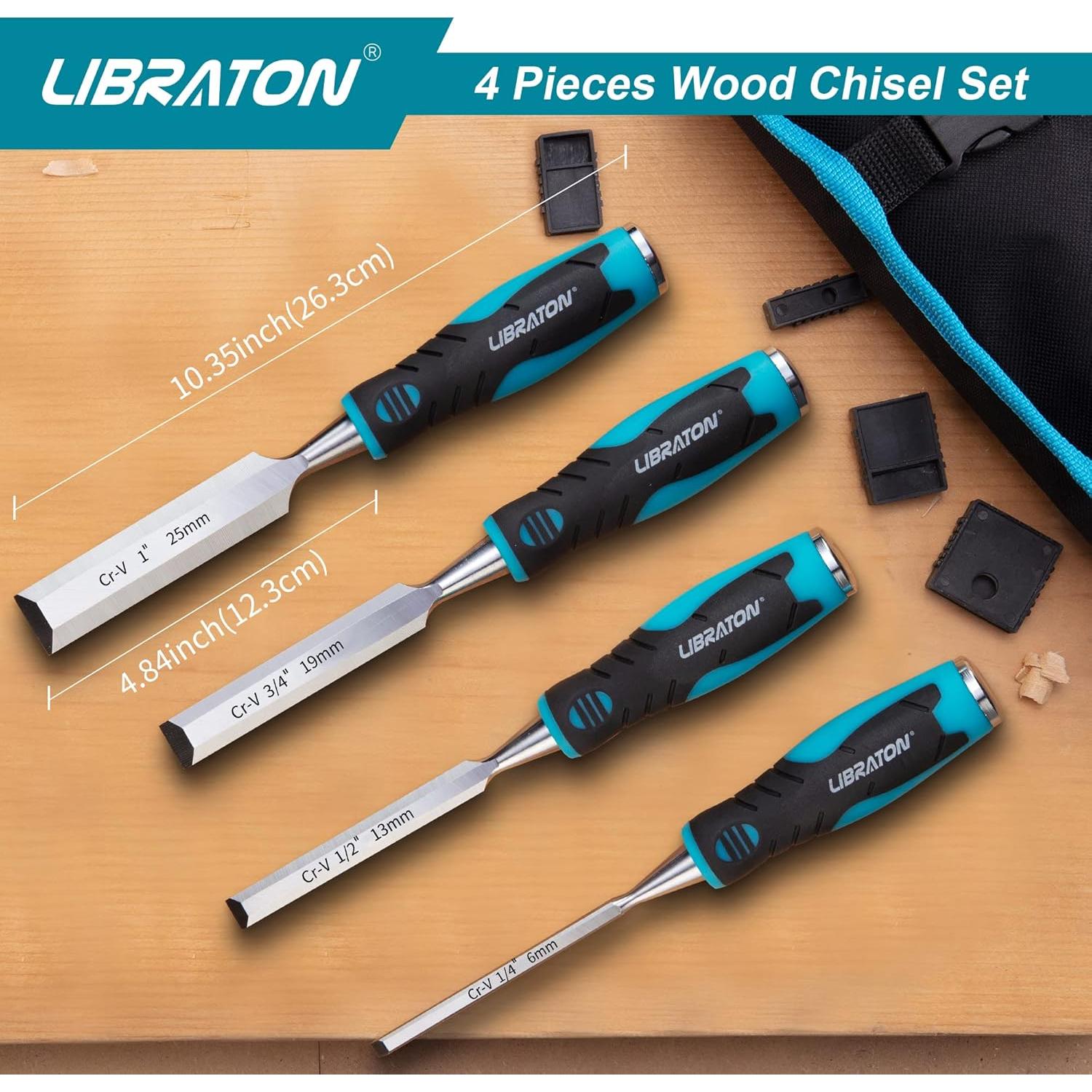 Juego de Cinceles LIBRATON 4 Piezas 6-25mm Ergonómico