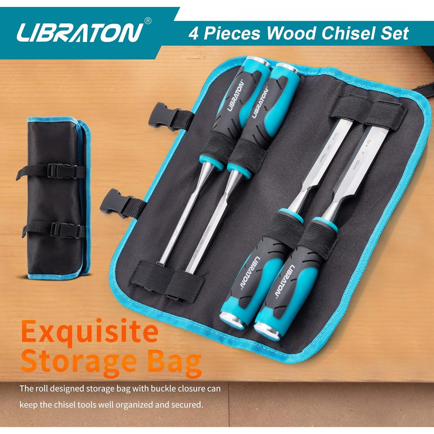 Juego de Cinceles LIBRATON 4 Piezas 6-25mm Ergonómico