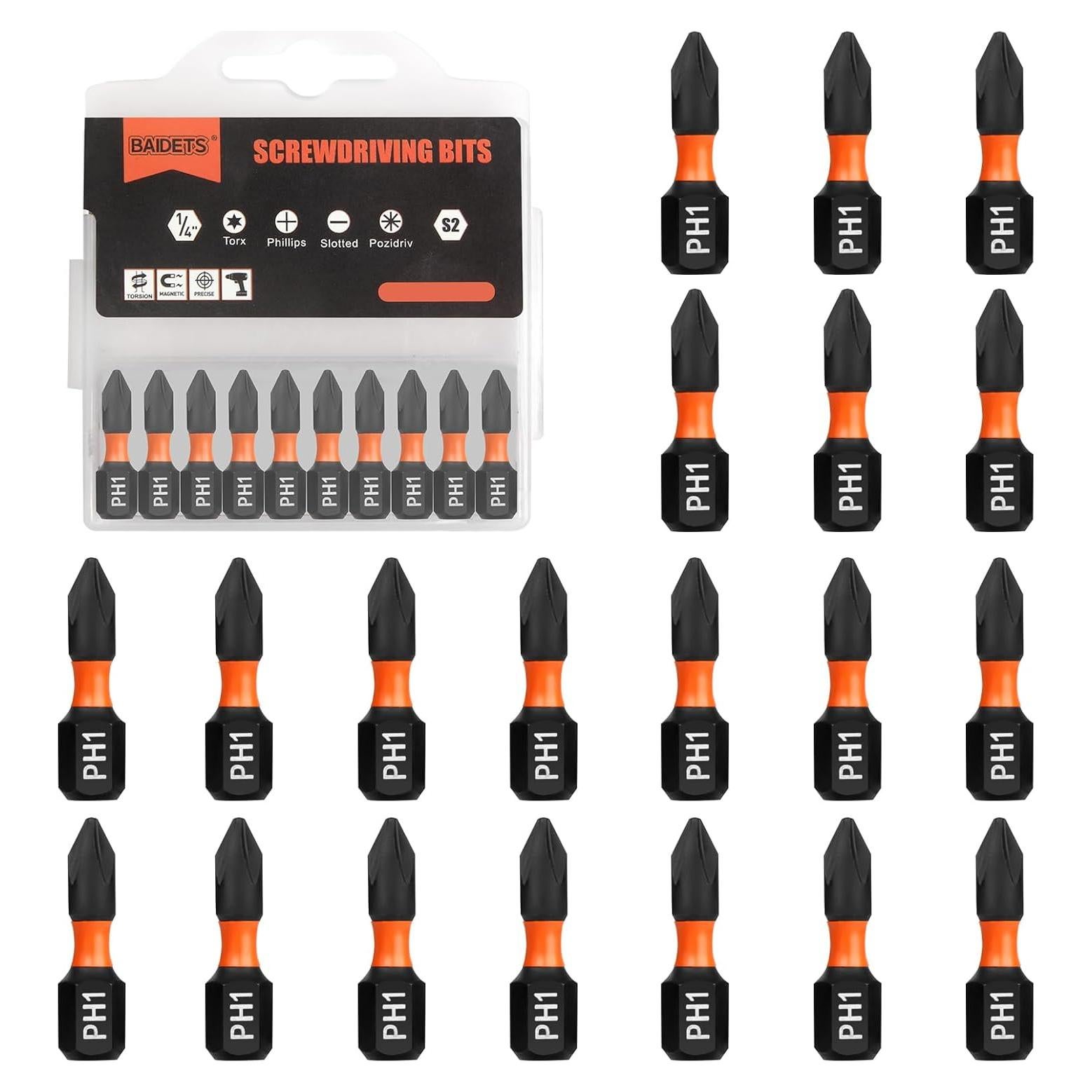 Conjunto de Puntas de Destornillador BAIDETS PH1 20Pcs 25mm