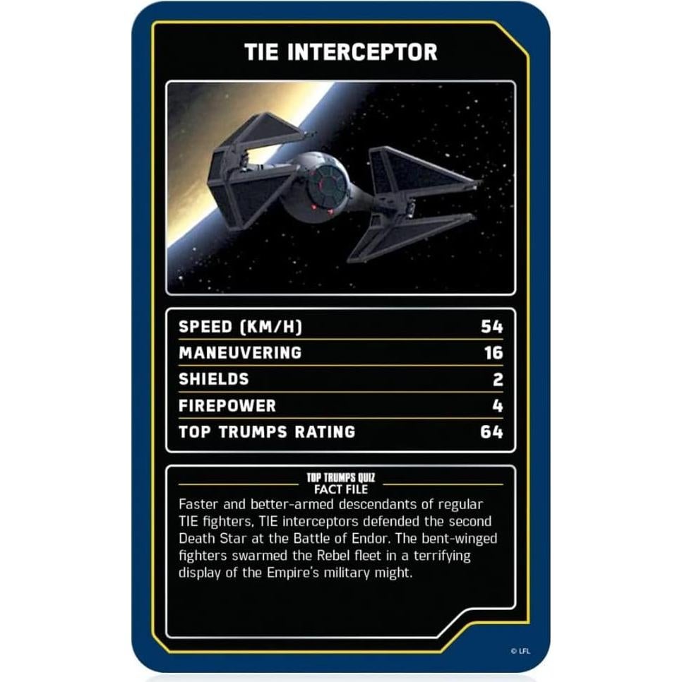 Juego de Cartas Top Trumps Star Wars Naves Estelares