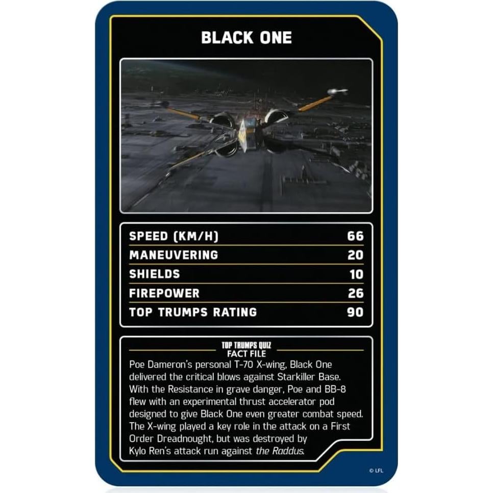 Juego de Cartas Top Trumps Star Wars Naves Estelares