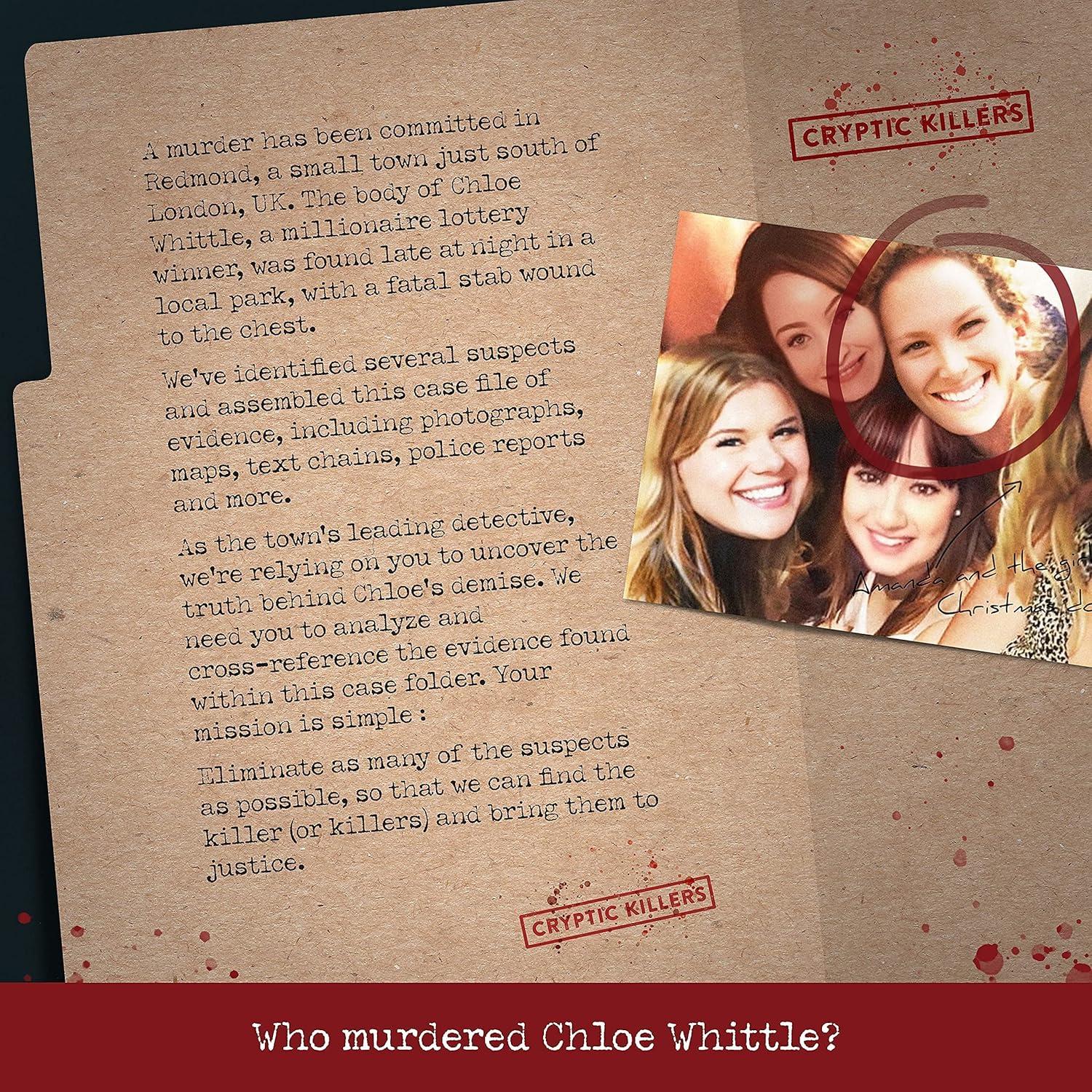 Juego de Misterio Cryptic Killers - Asesinato Millonario