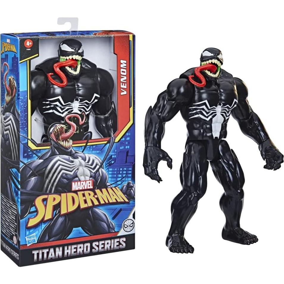 Marvel Titan Hero Series Deluxe Venom Toy 12-Inch-Scale Collectible Action Figure, Kids Ages 4 and Up