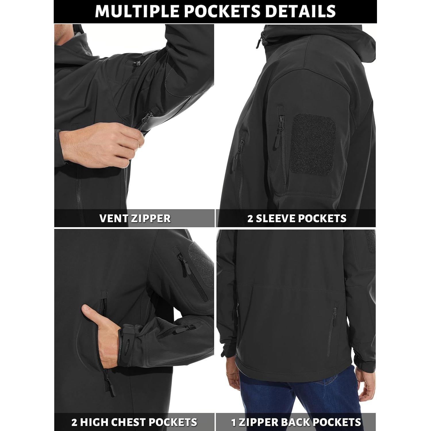 Chaqueta Táctica Impermeable TACVASEN para Hombre - Forro Polar
