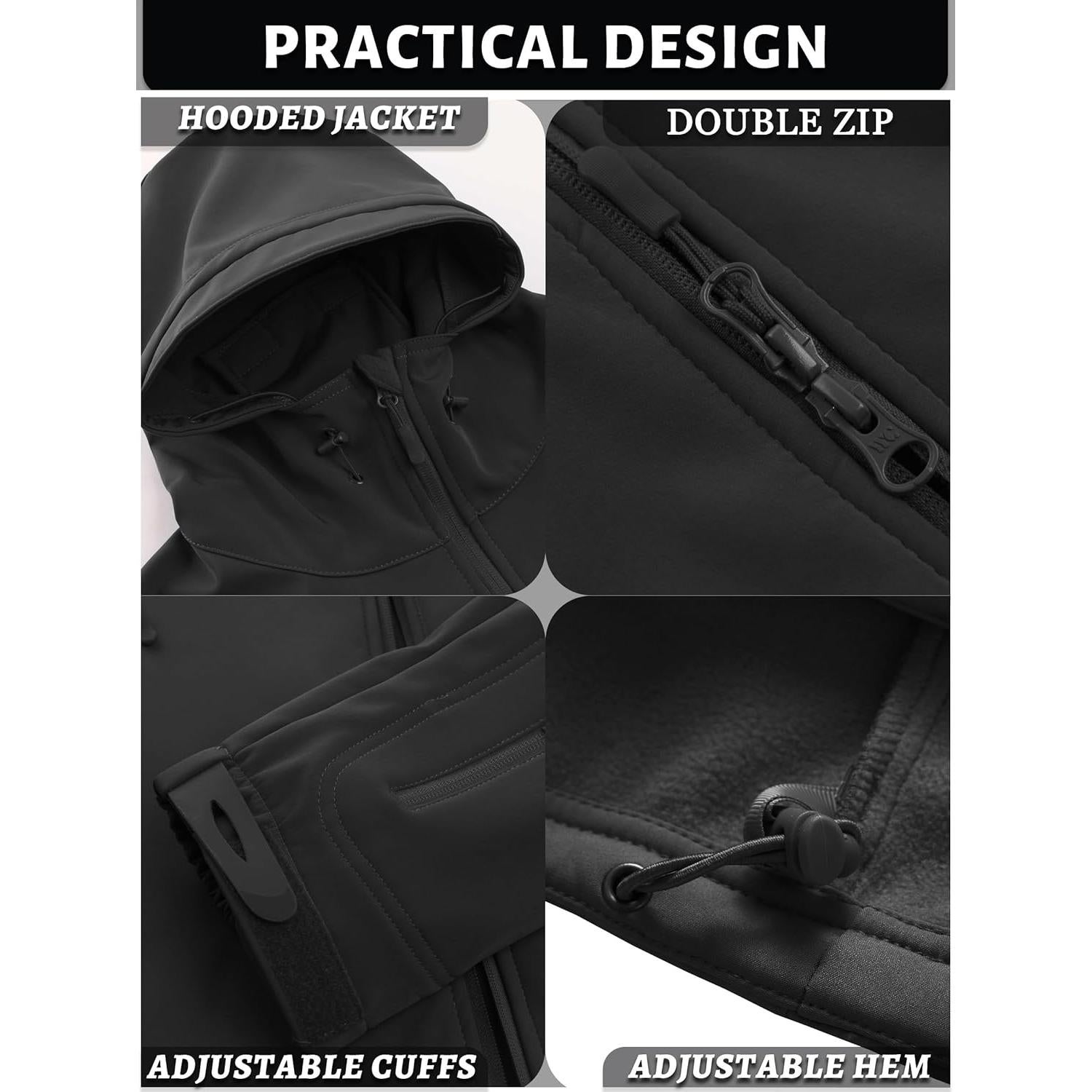 Chaqueta Táctica Impermeable TACVASEN para Hombre - Forro Polar