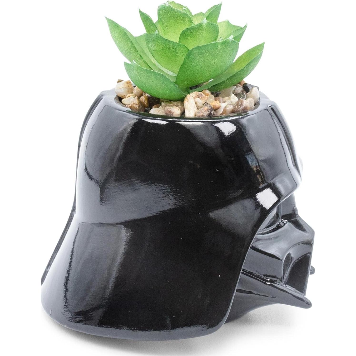 Maceta Mini Darth Vader Cerámica 7.6 cm con Suculenta