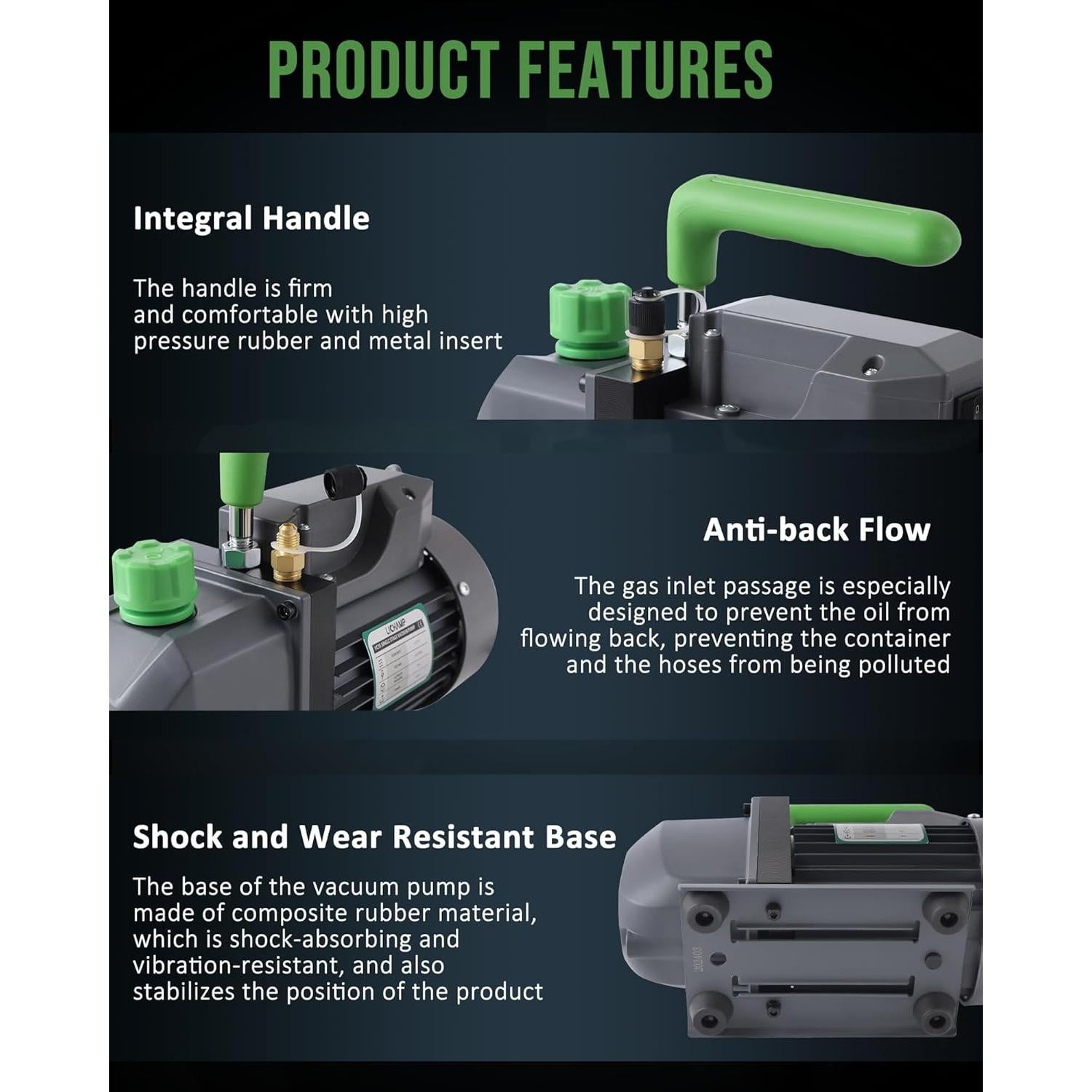 Bomba de Vacío Lichamp 3.5 CFM 1/4 HP para HVAC