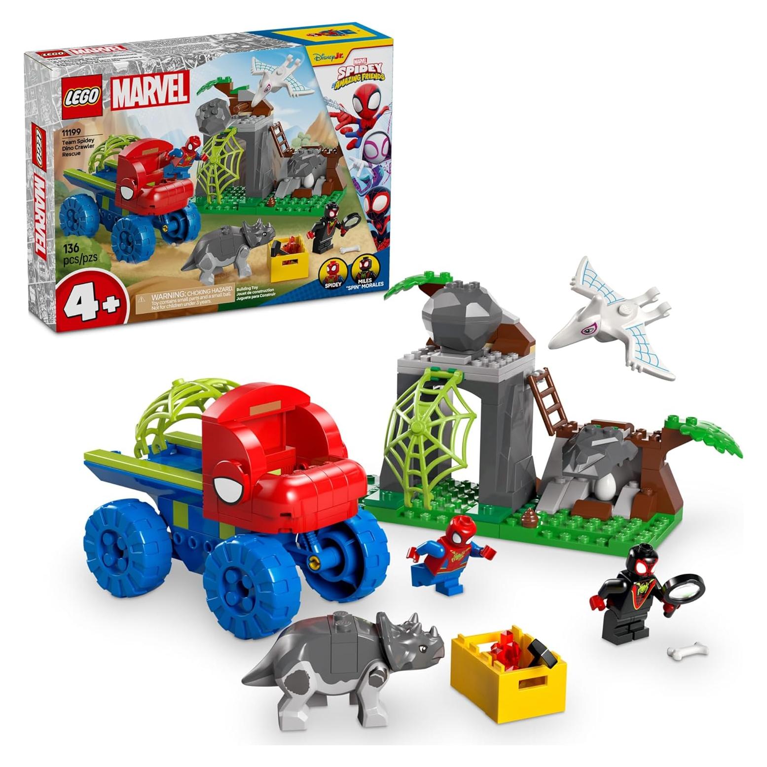 LEGO Marvel Spidey Rescate Crawler Dino 11199 - Juguete 136 Piezas