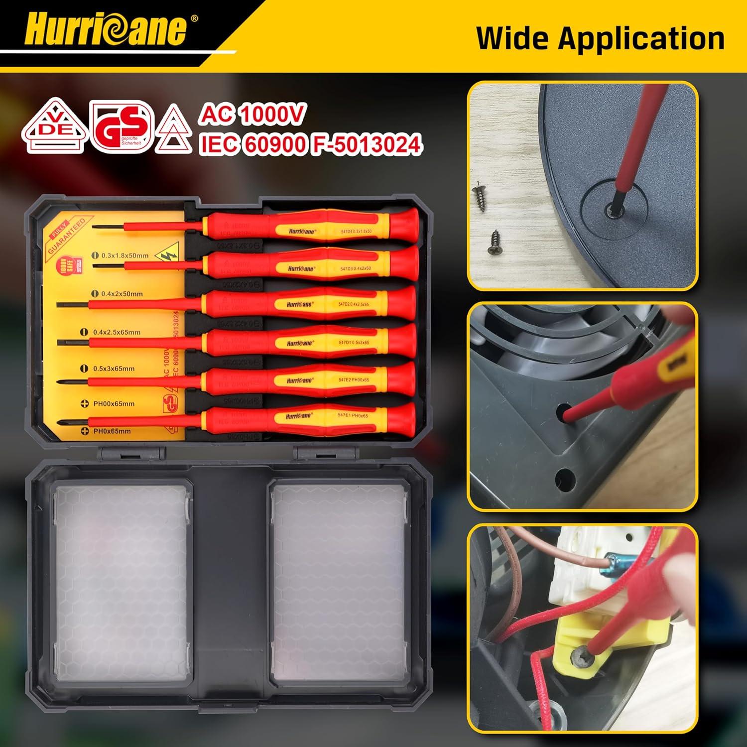 Juego de Destornilladores Aislados HURRICANE 6 Piezas