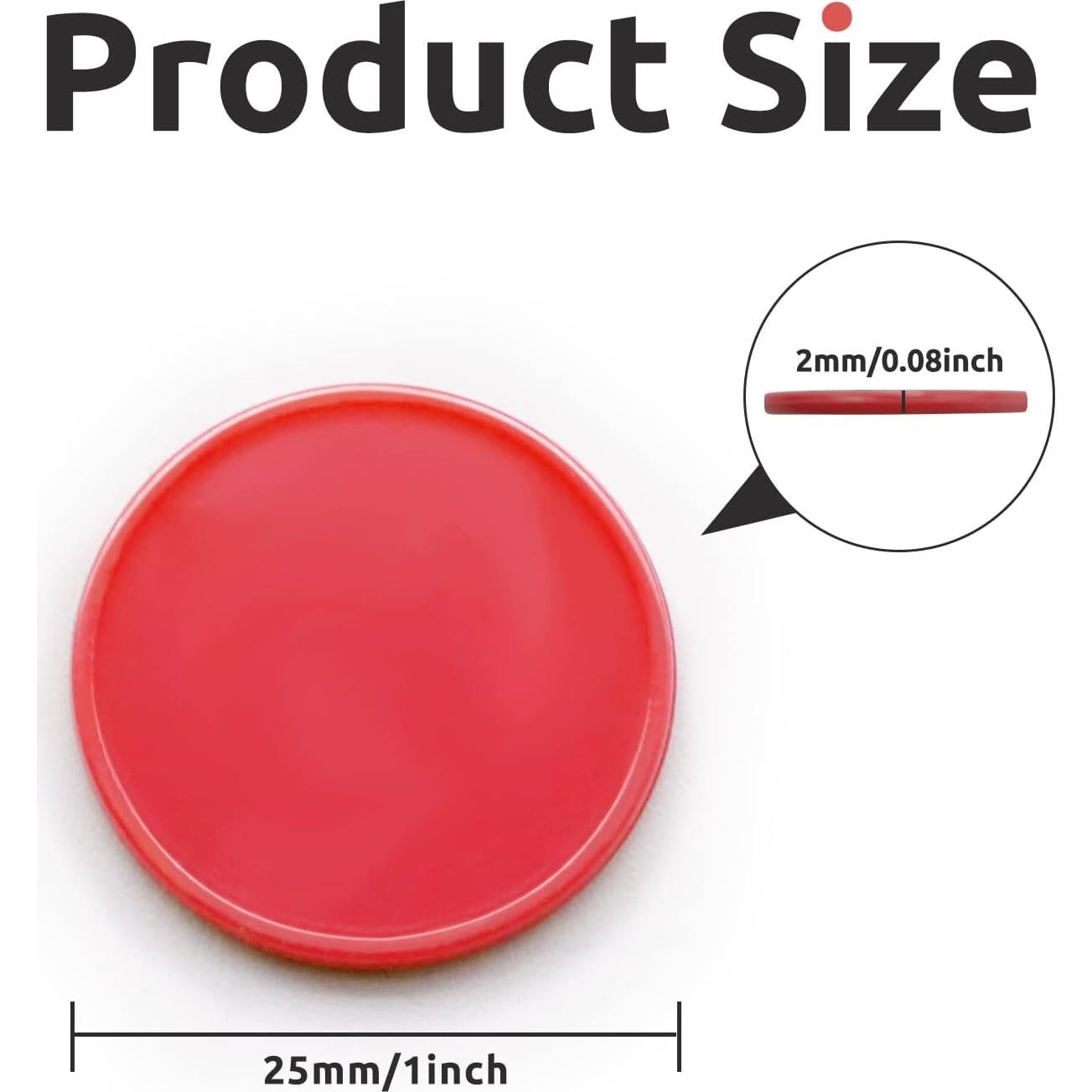 Juego de 100 Fichas de Plástico Rojo para Aprendizaje 25 mm