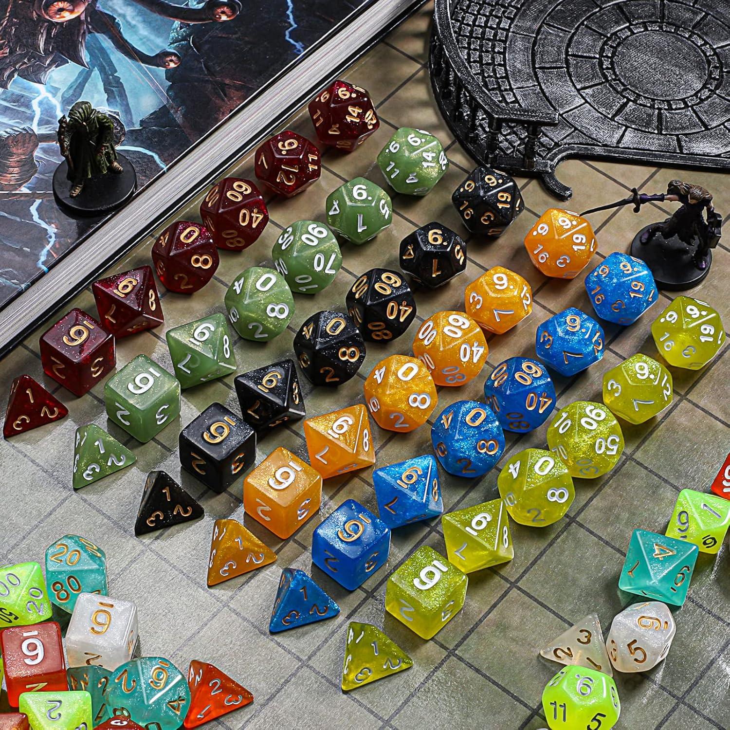 Conjunto de Dados CiaraQ DND 70 pcs Poliedricos para RPG