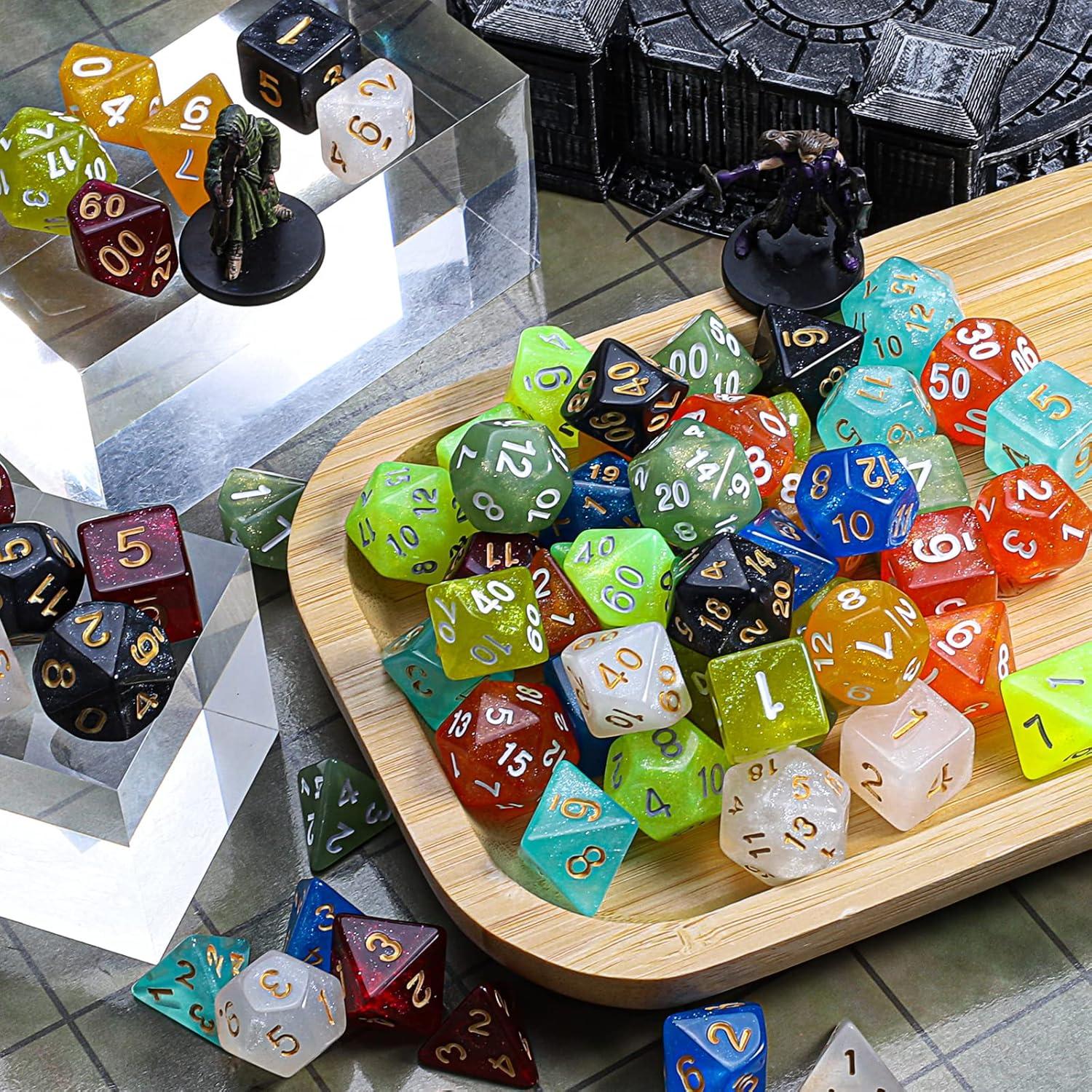 Conjunto de Dados CiaraQ DND 70 pcs Poliedricos para RPG