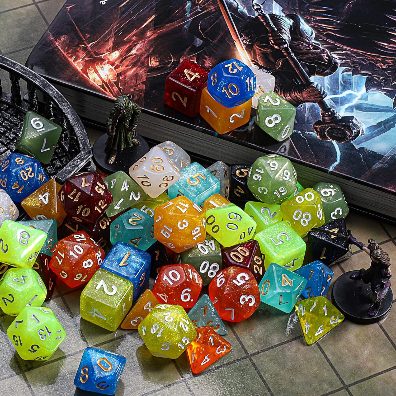 Conjunto de Dados CiaraQ DND 70 pcs Poliedricos para RPG