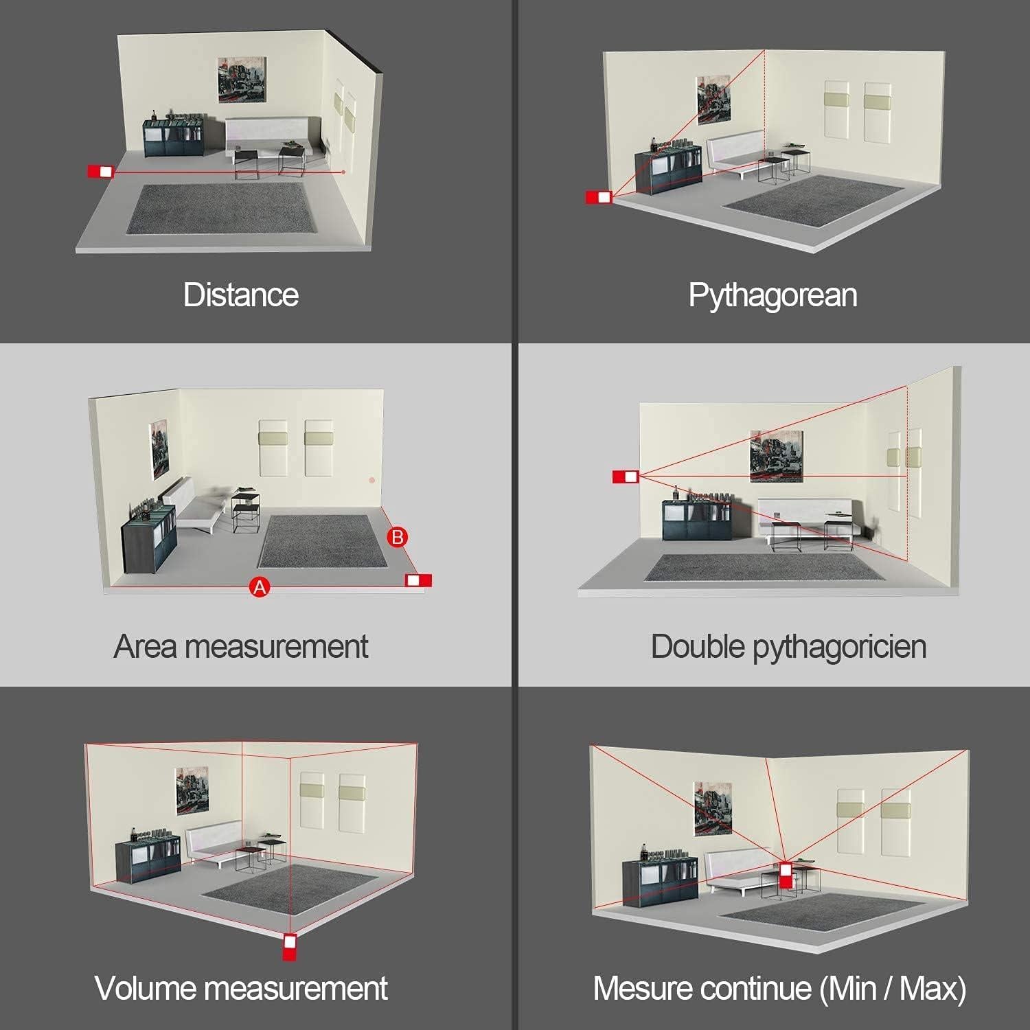 Medidor de Distancia Láser MiLESEEY D5 70m Precisión 2mm