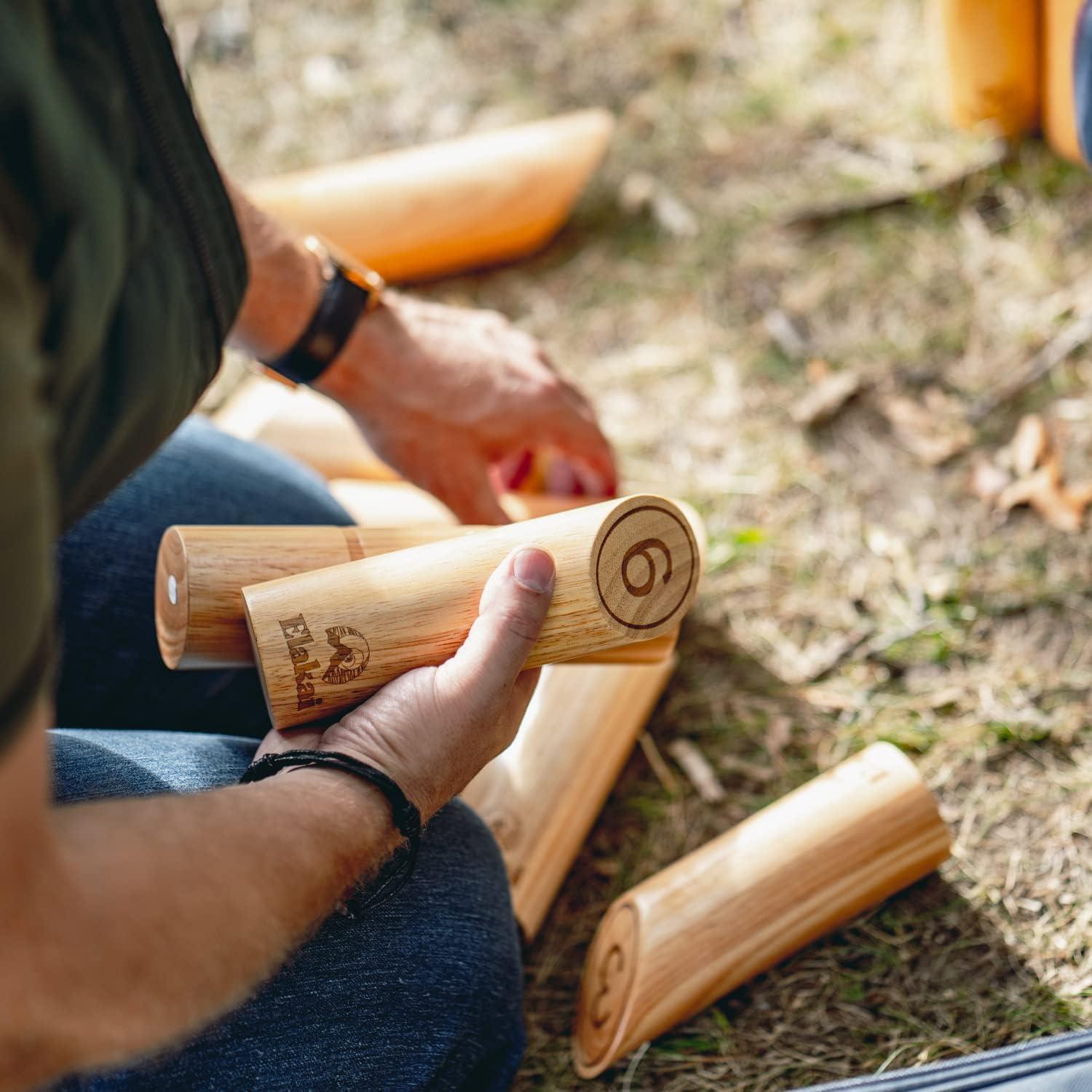 Juego al Aire Libre Elakai 12 Piezas Madera Natural 6 Jugadores