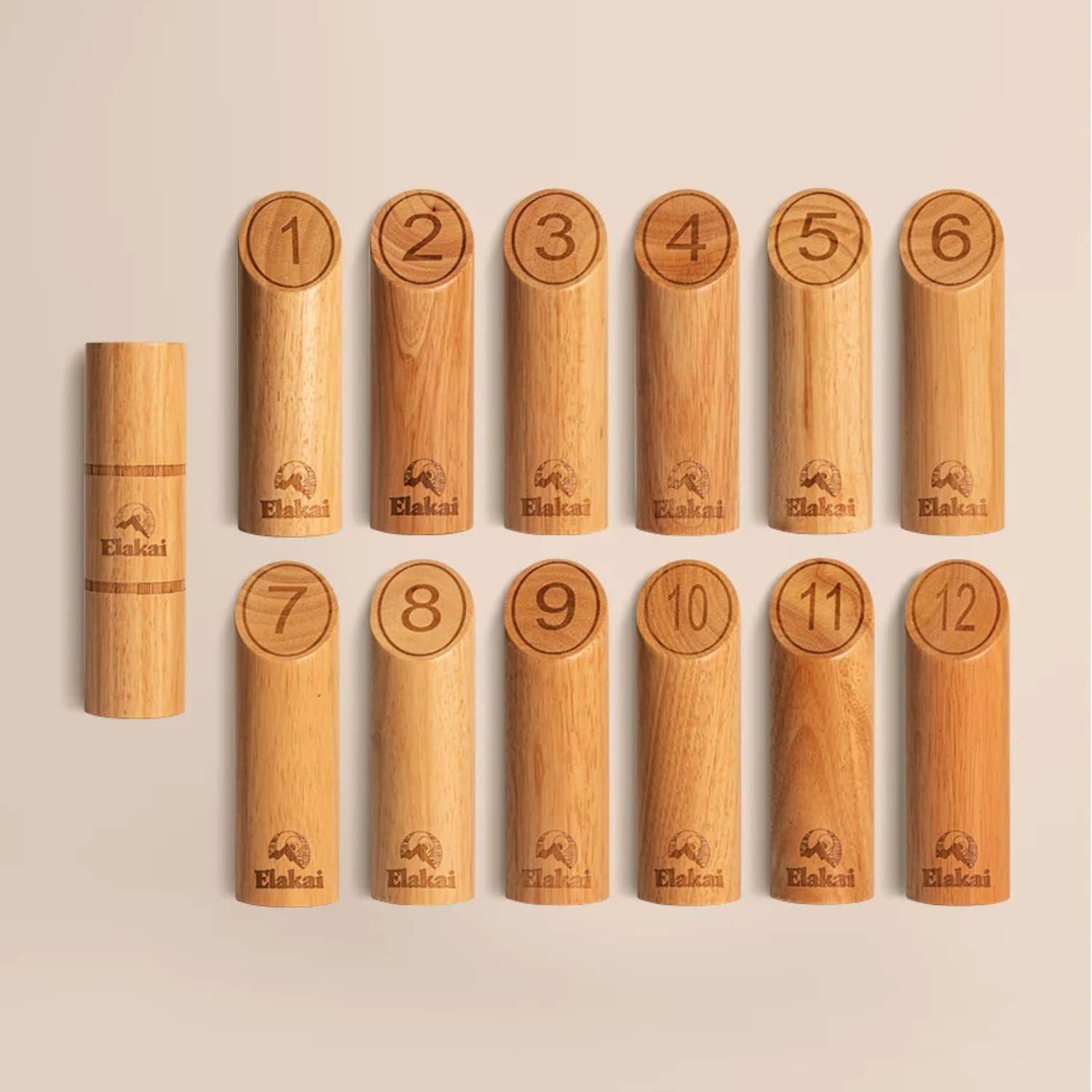 Juego al Aire Libre Elakai 12 Piezas Madera Natural 6 Jugadores