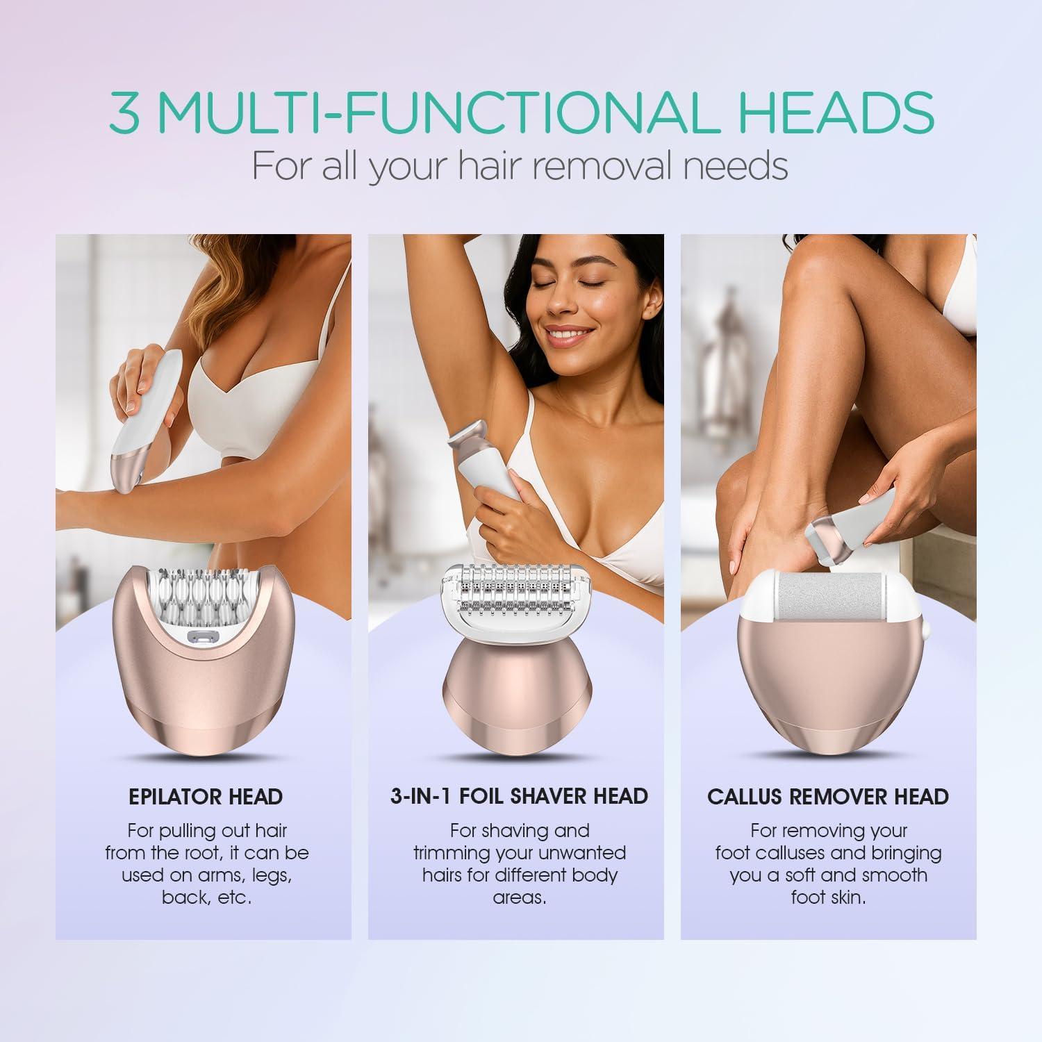 Epilador VOYOR BM300 3 en 1 Recargable Oro Champán