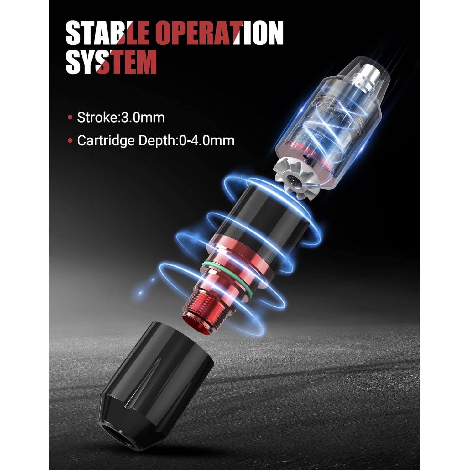 Kit de Máquina de Tatuaje Inalámbrica RHEIN con 2 Baterías y 20 Agujas