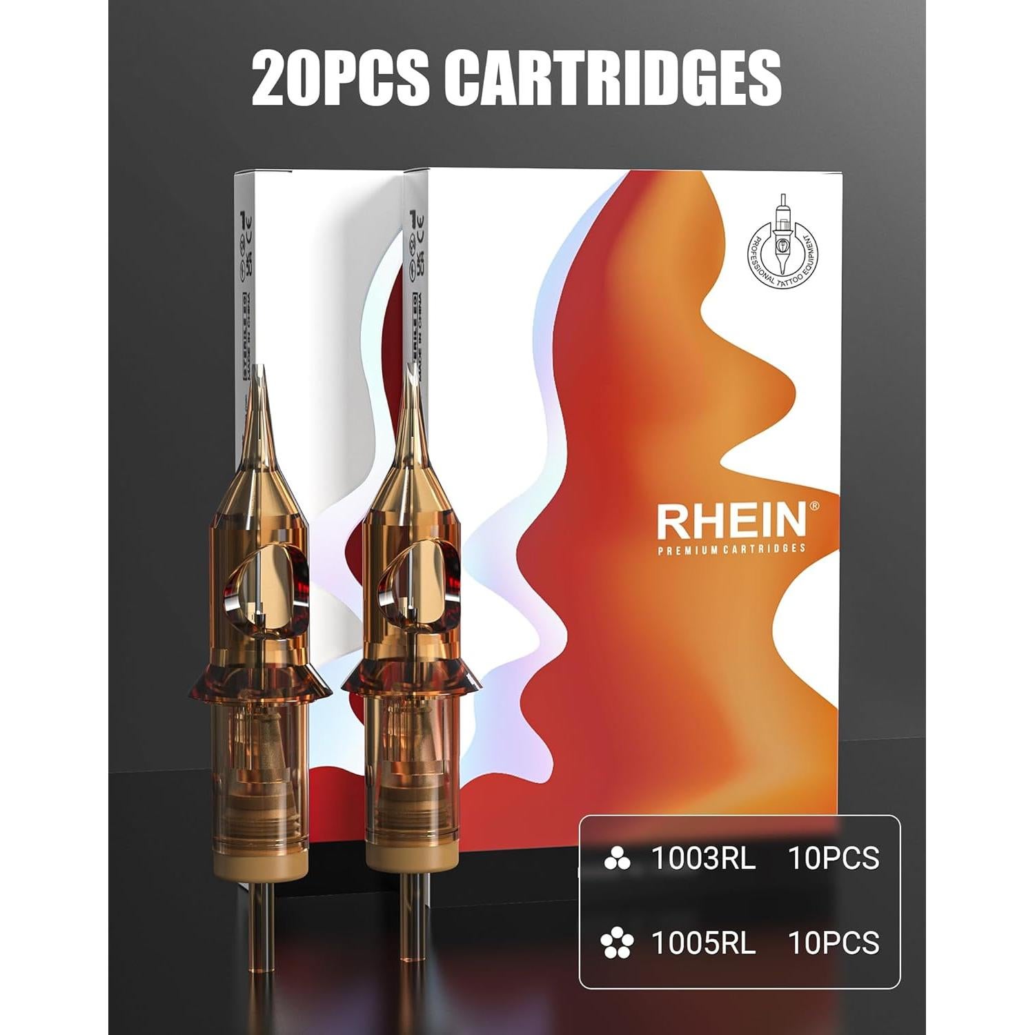 Kit de Máquina de Tatuaje Inalámbrica RHEIN con 2 Baterías y 20 Agujas