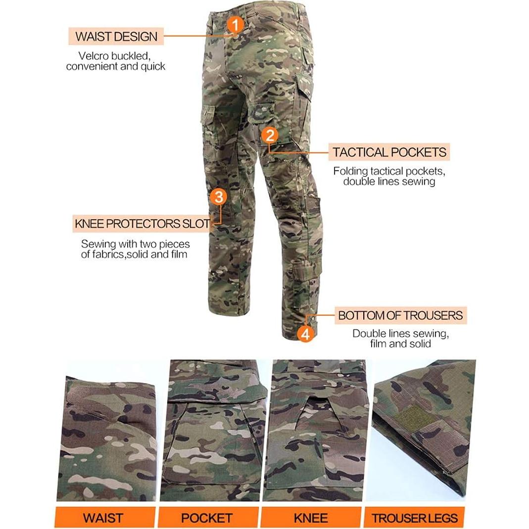 Conjunto Táctico LANBAOSI Camisa y Pantalones Hombre Negro XS