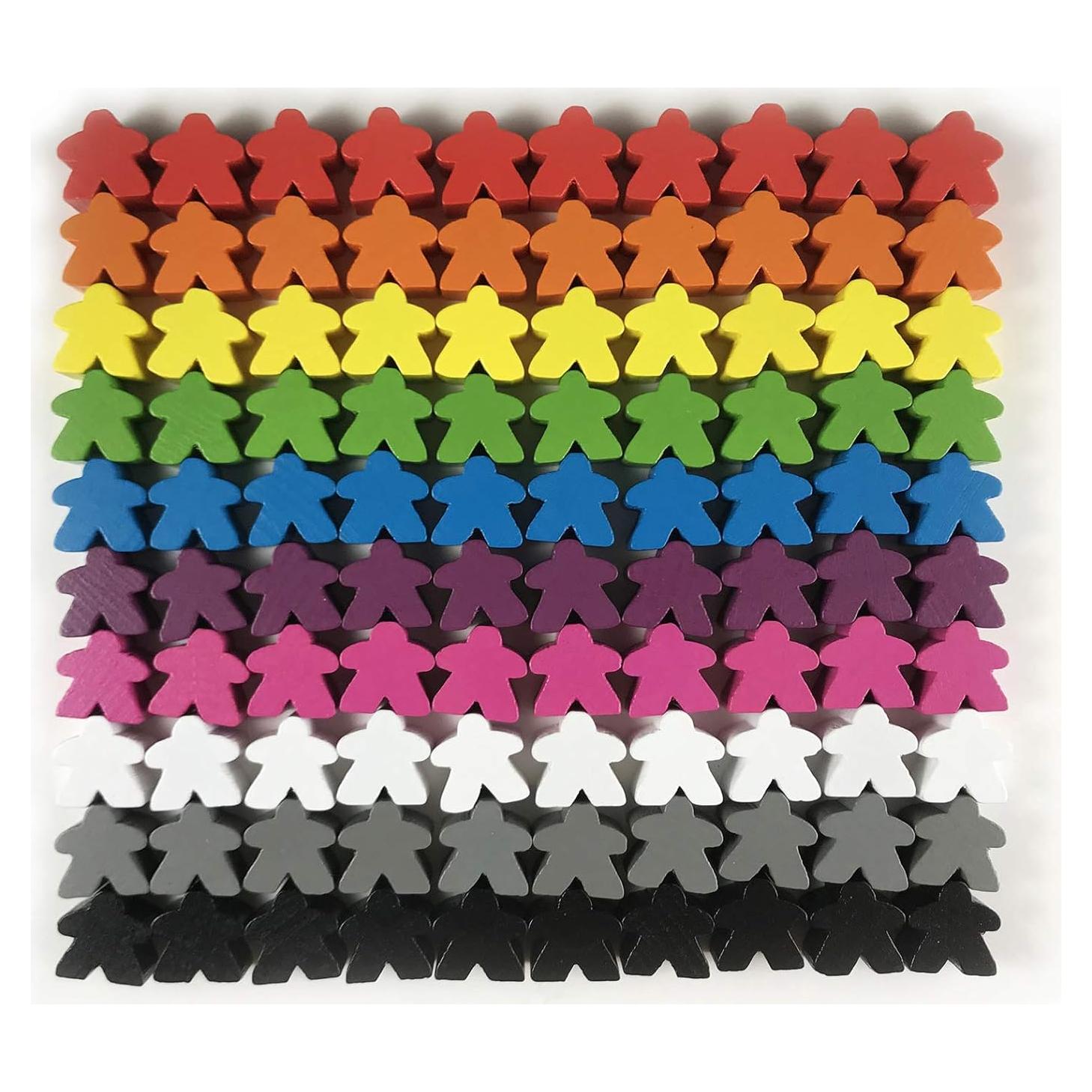 100 Meeples de Madera Apostrophe Games Multicolor 15cm