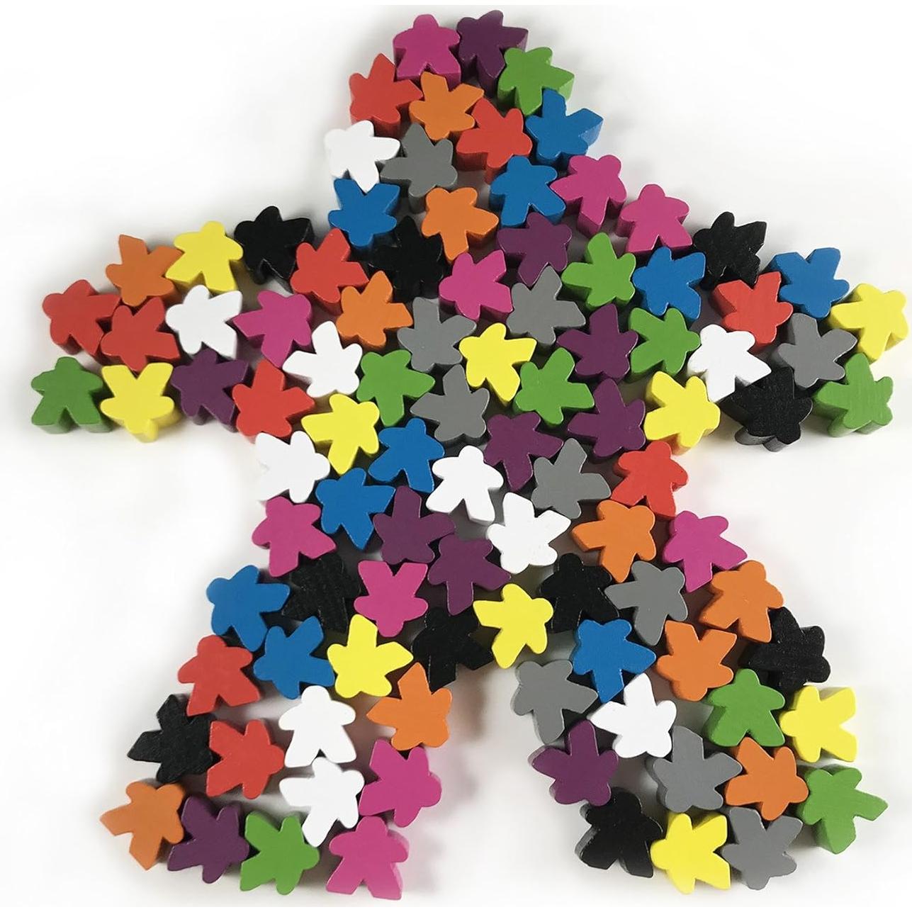 100 Meeples de Madera Apostrophe Games Multicolor 15cm