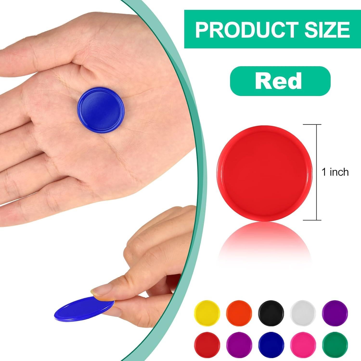 Fichas de Bingo Coopay 1000 Piezas 2,54 cm Rojas