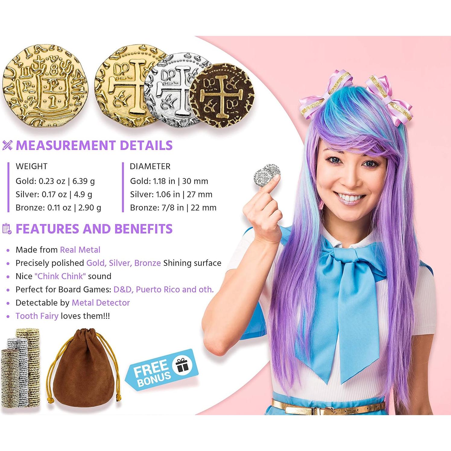 Conjunto de Monedas Piratas - Leib Games - 36 Piezas Metálicas