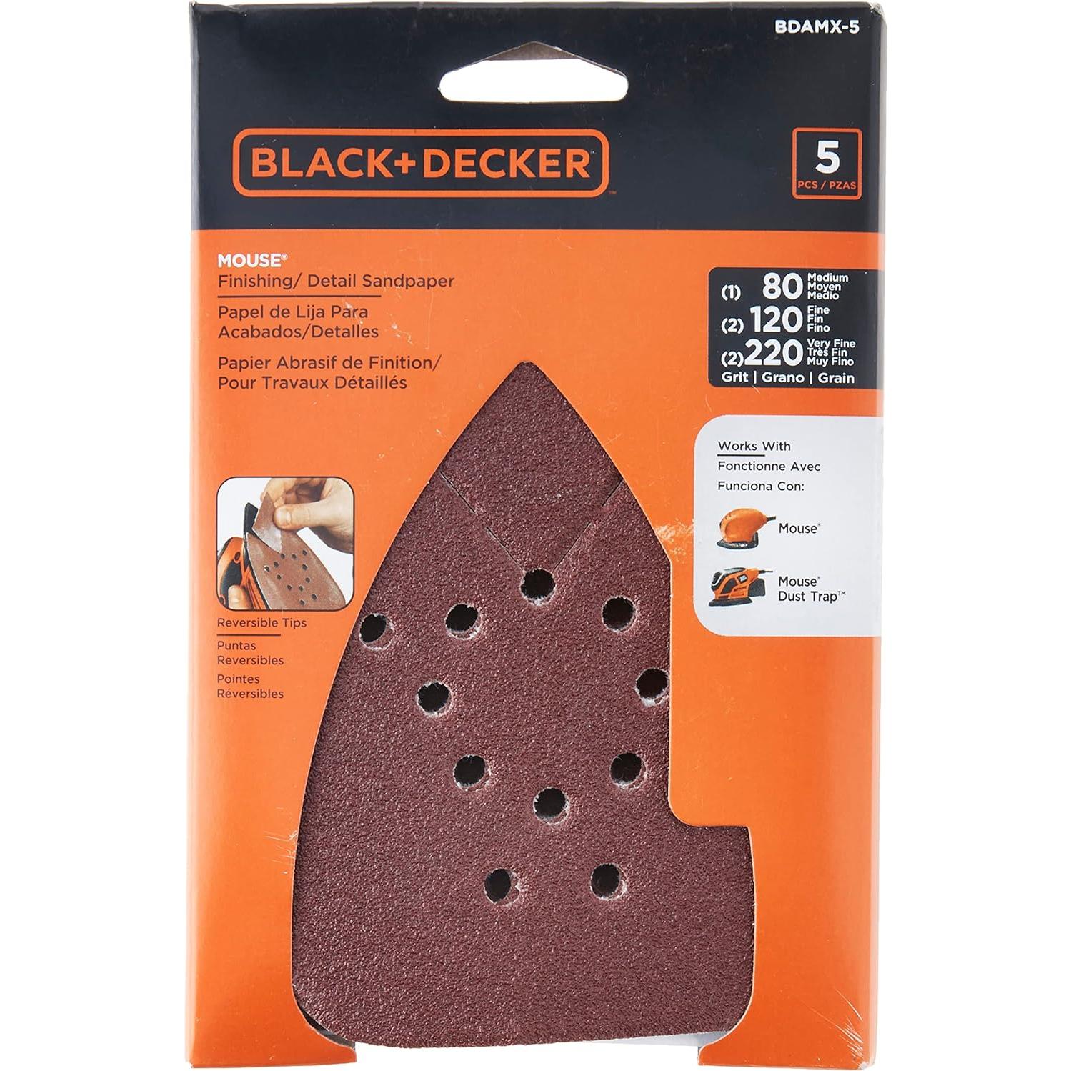 Lija Variada BLACK+DECKER BDAMX-5, Paquete de 5 Unidades