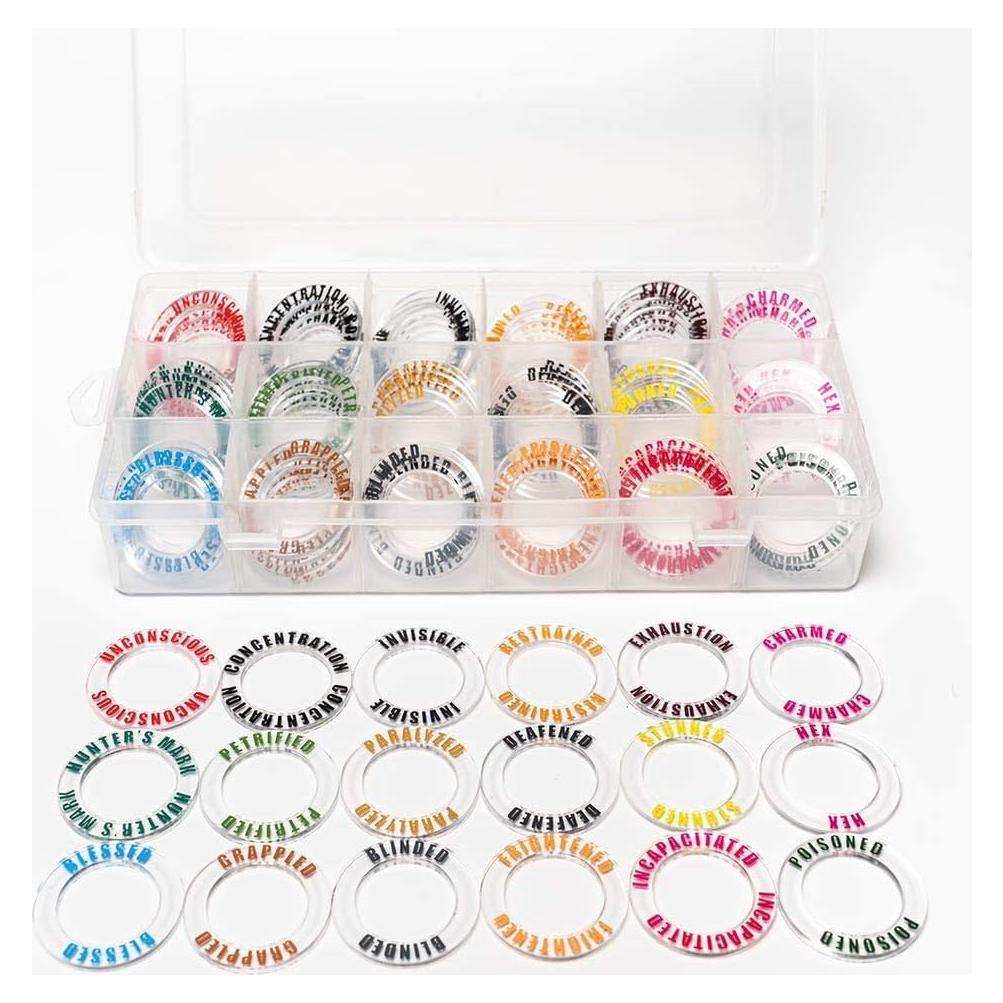 Anillos de Marcadores de Estado DND 90 PCS T-Trees 18 Colores