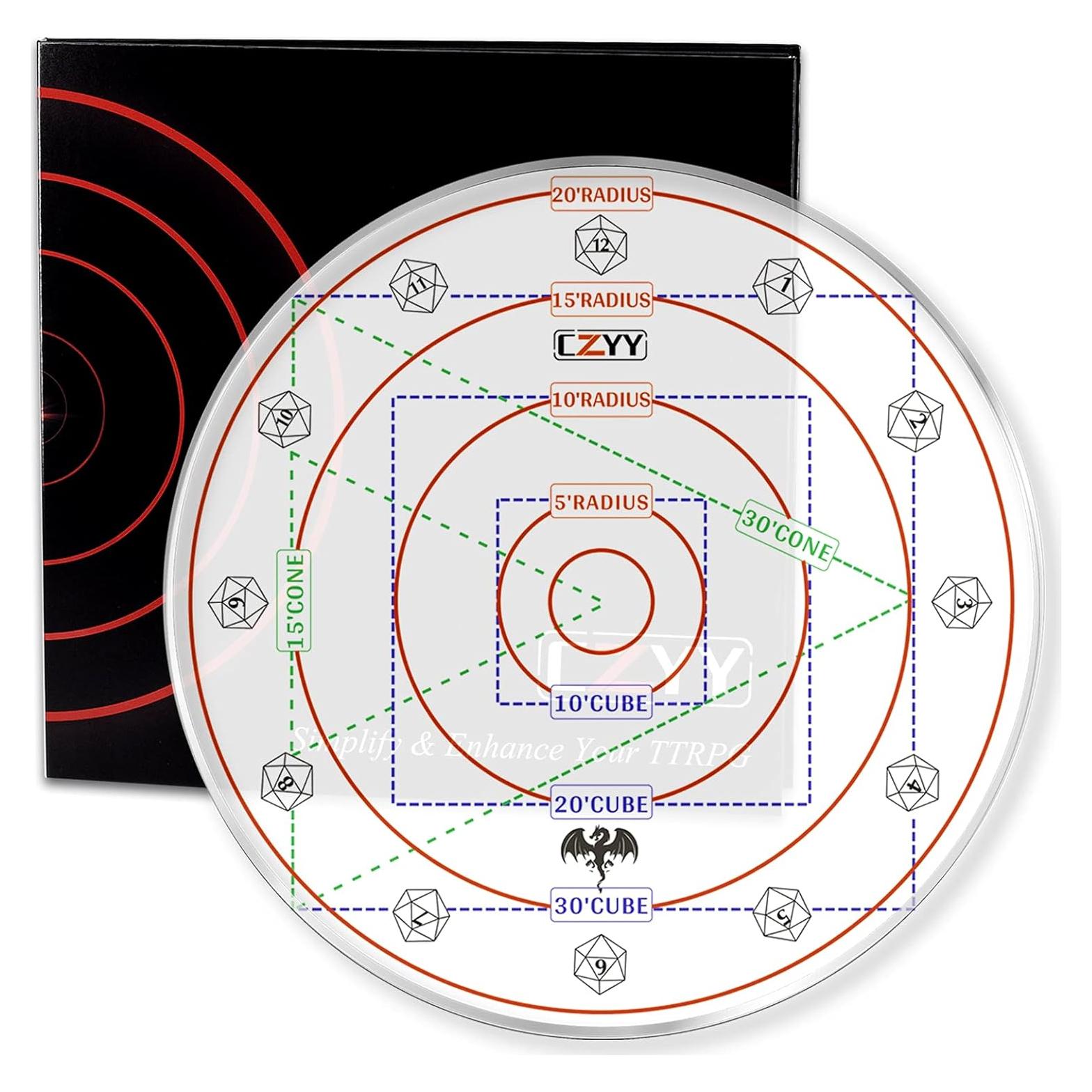 Plantilla de Hechizo AOE CZYY 30' Cubo y Cono Acrílico