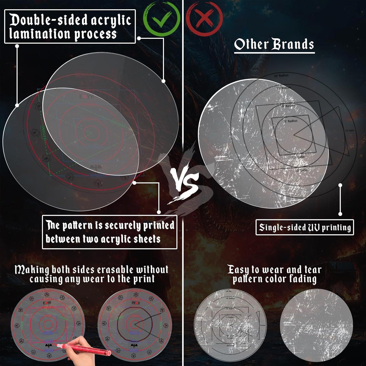 Plantilla de Hechizo AOE CZYY 30' Cubo y Cono Acrílico