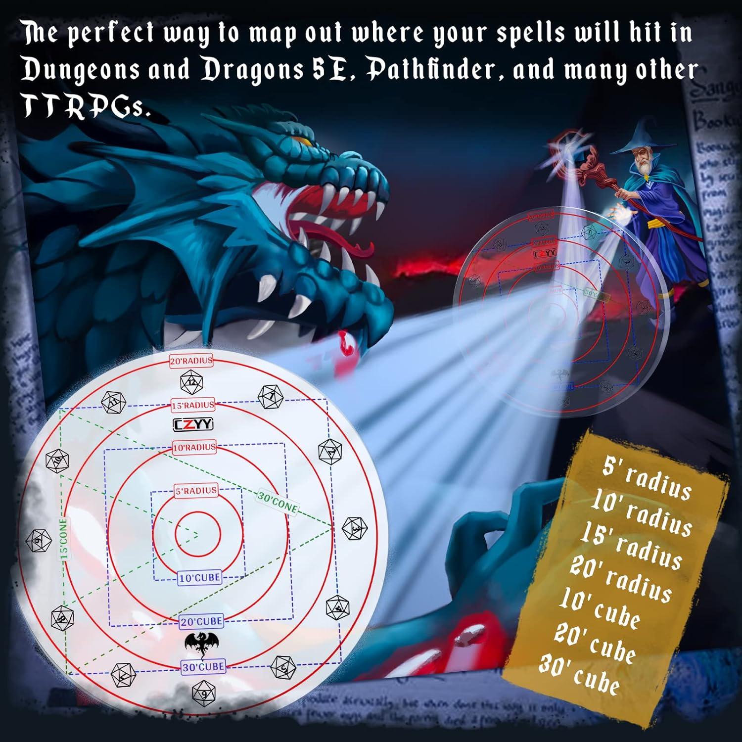 Plantilla de Hechizo AOE CZYY 30' Cubo y Cono Acrílico