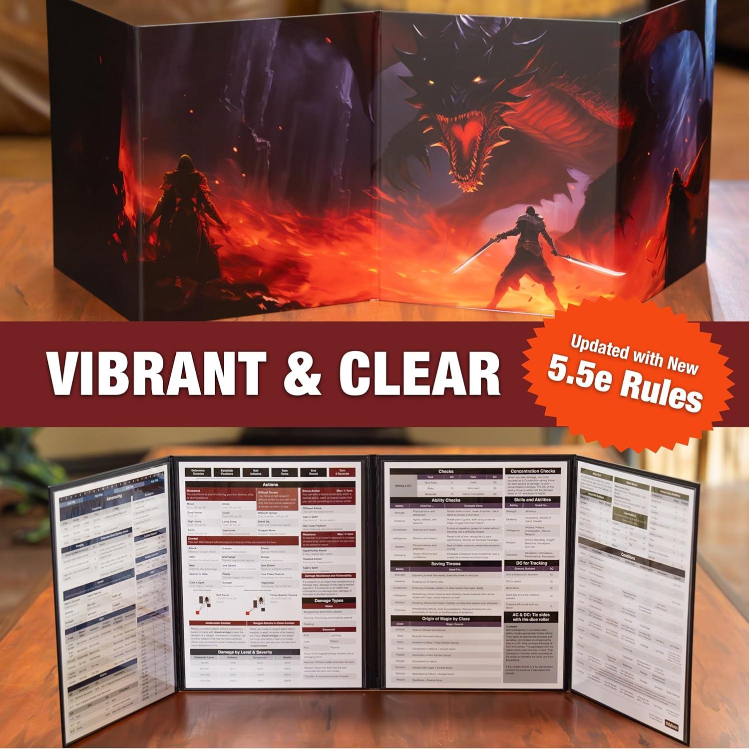 Pantalla DM 4 Paneles Tidyboss para Dungeons and Dragons