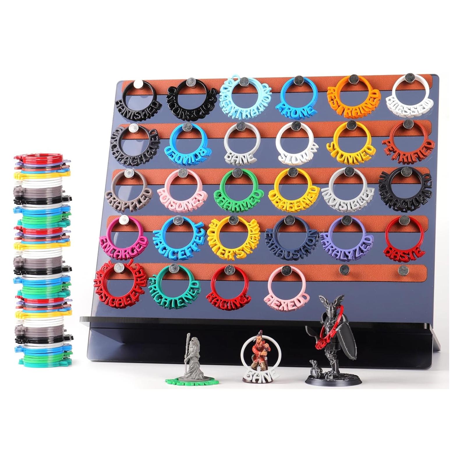 112 Anillos de Estado DND Byhoo con Soporte y Marcadores