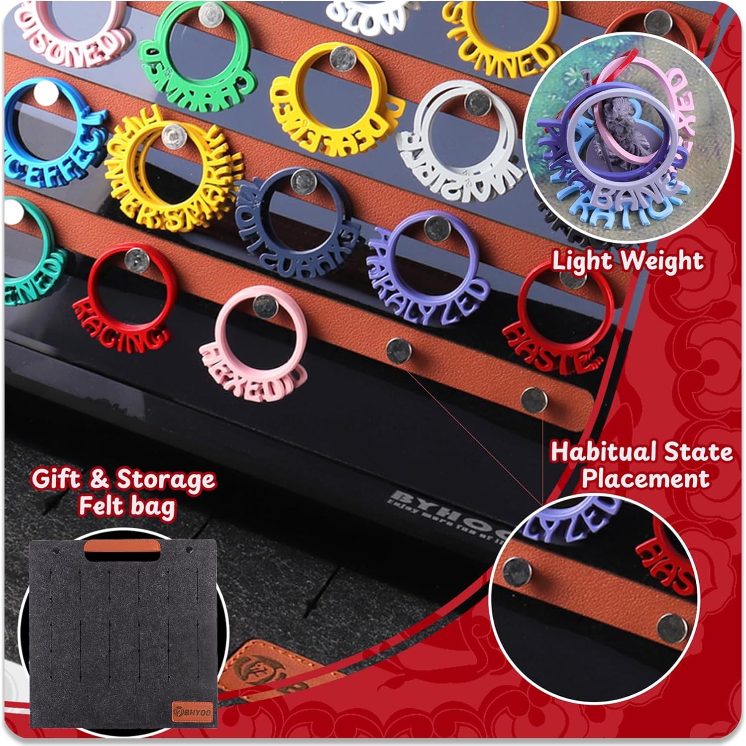 112 Anillos de Estado DND Byhoo con Soporte y Marcadores