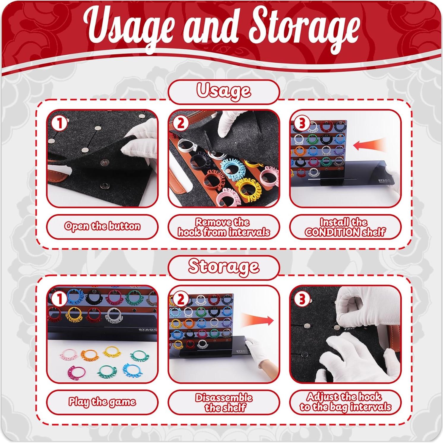 112 Anillos de Estado DND Byhoo con Soporte y Marcadores